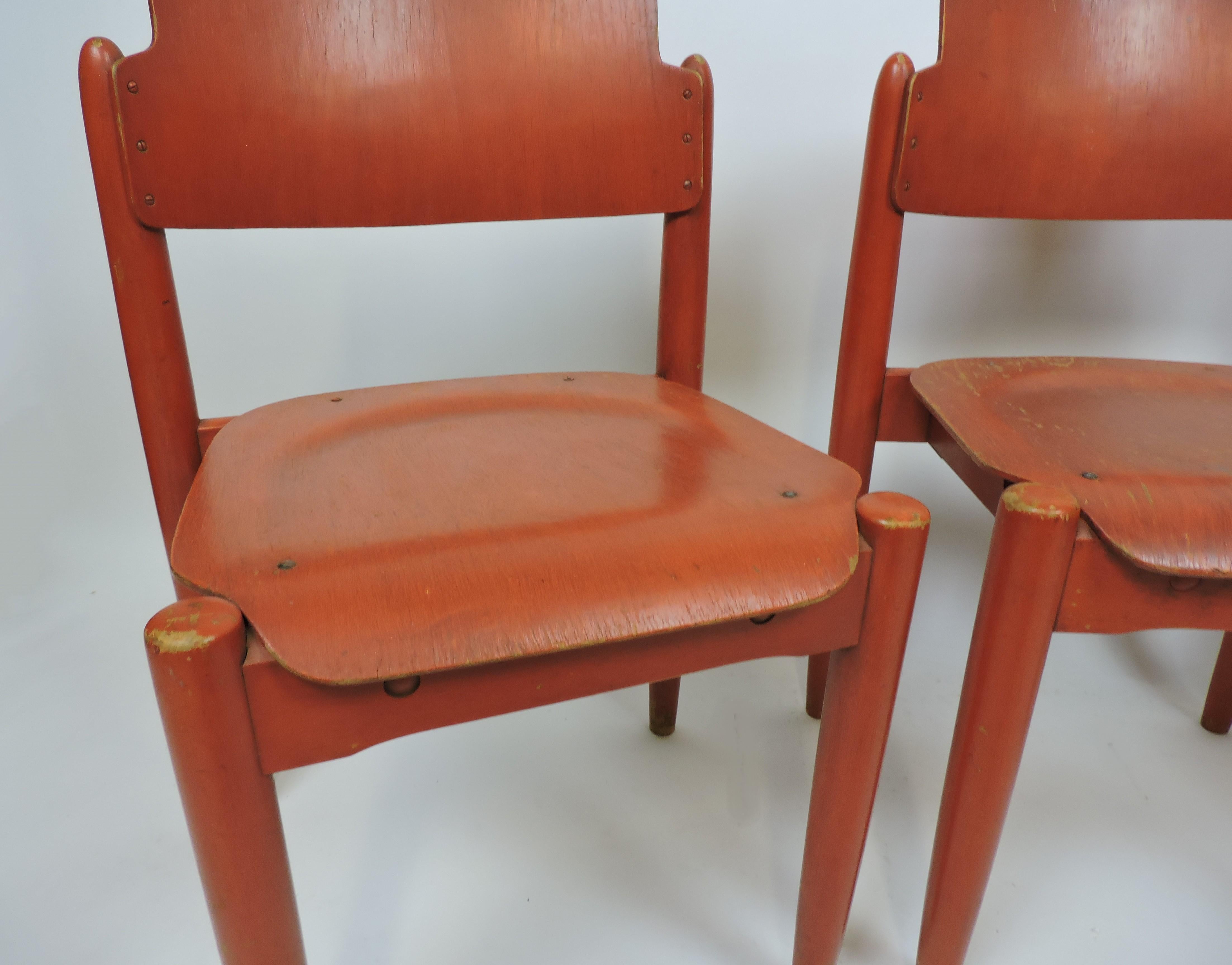  Ilmari Tapiovaara ensemble de 3 chaises Wilman empilables rares scandinaves modernes en vente 3