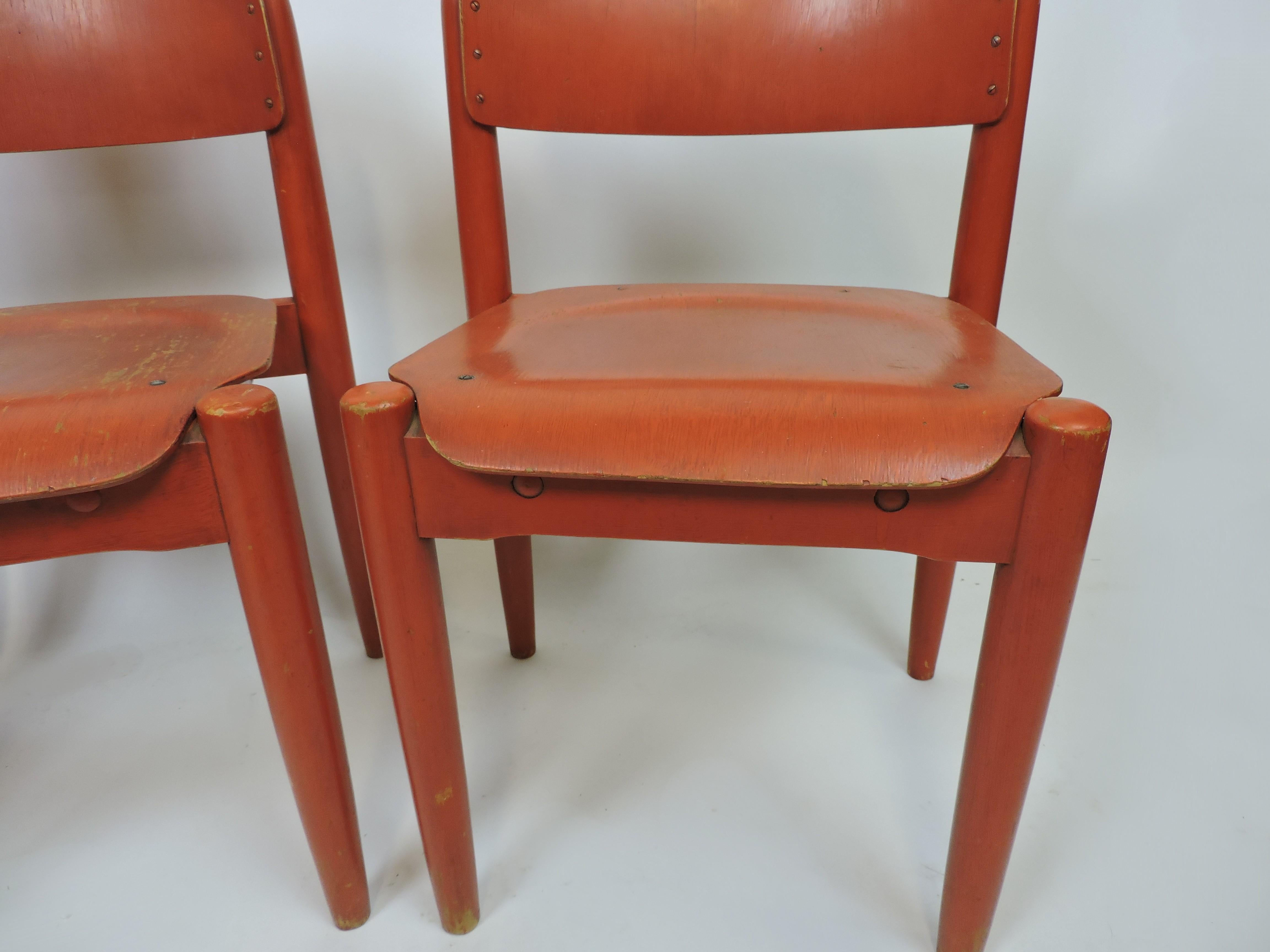  Ilmari Tapiovaara ensemble de 3 chaises Wilman empilables rares scandinaves modernes en vente 5