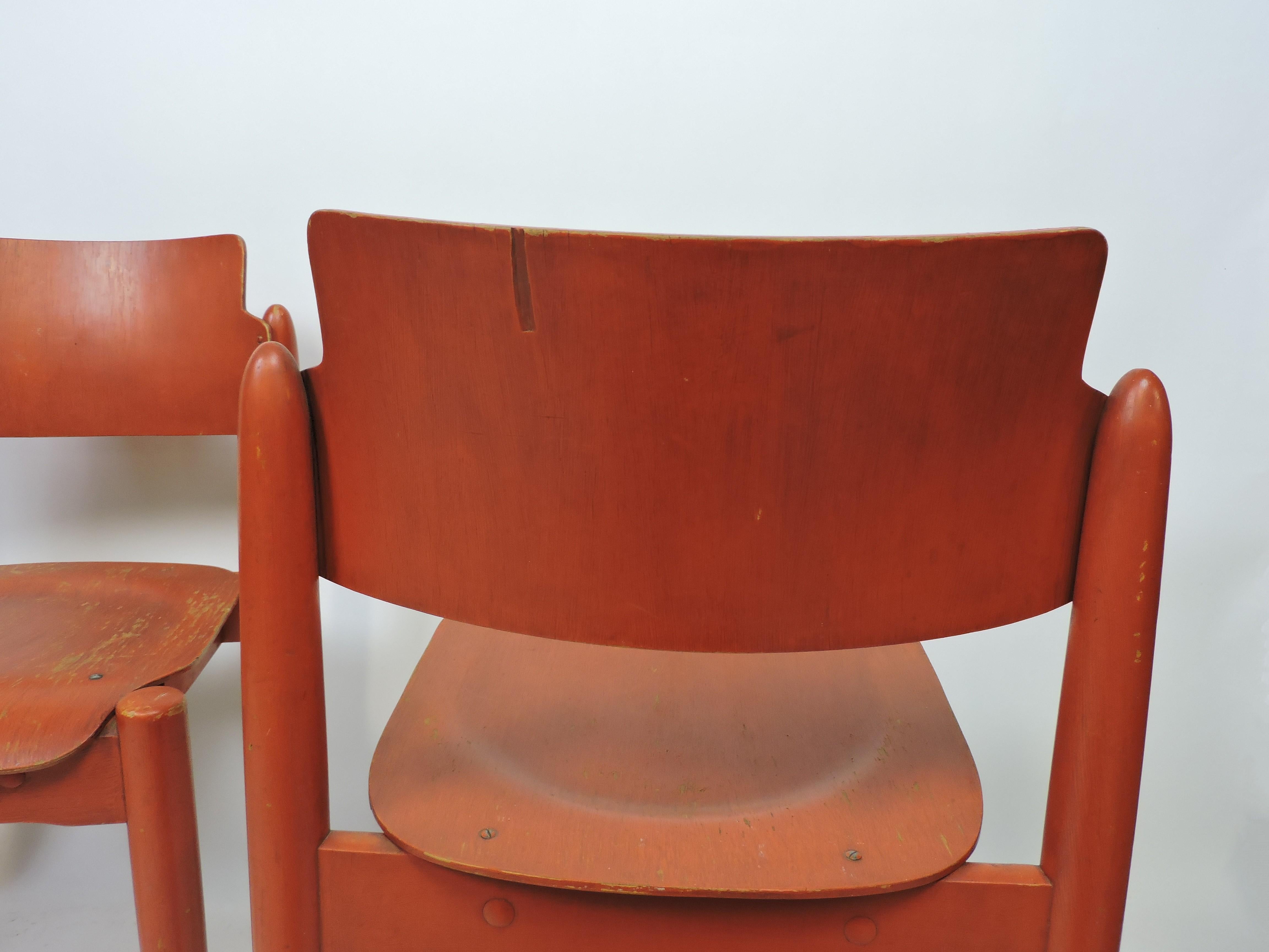  Ilmari Tapiovaara ensemble de 3 chaises Wilman empilables rares scandinaves modernes en vente 7