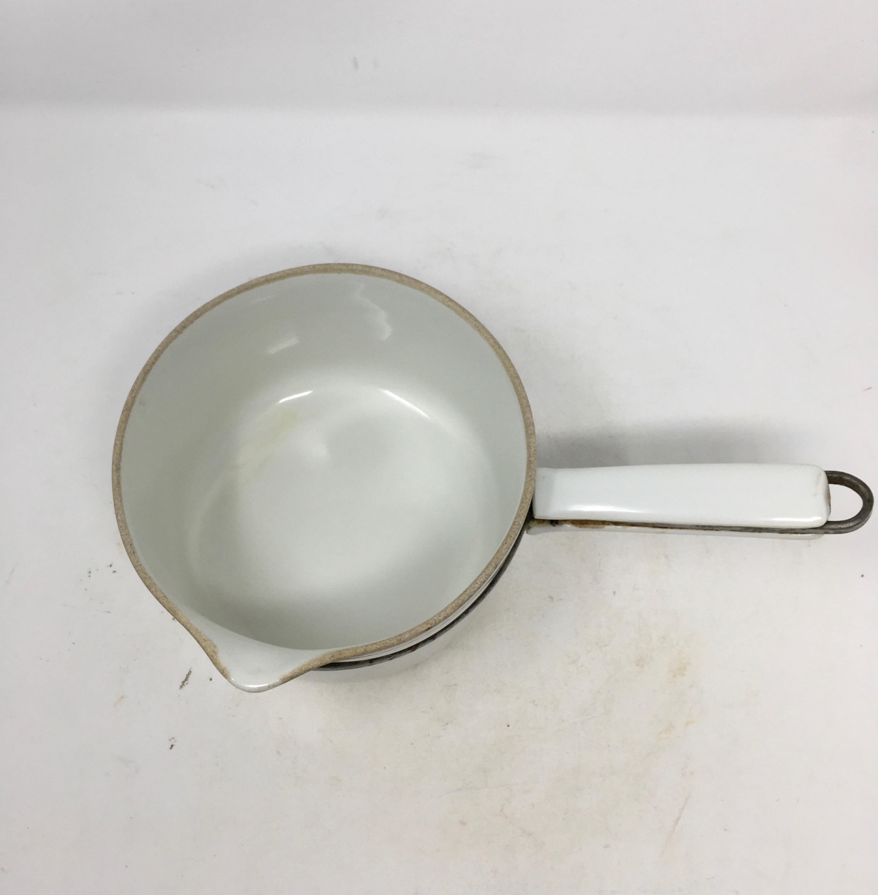 Steel Rare Set of 3 Stamped Aluminite Frugier Limoges France Pots