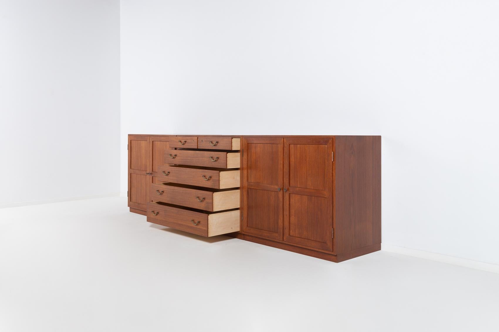 Danish Rare set of 3 teak cabinets by Tove & Edvard Kindt-Larsen for Thorald Madsens For Sale