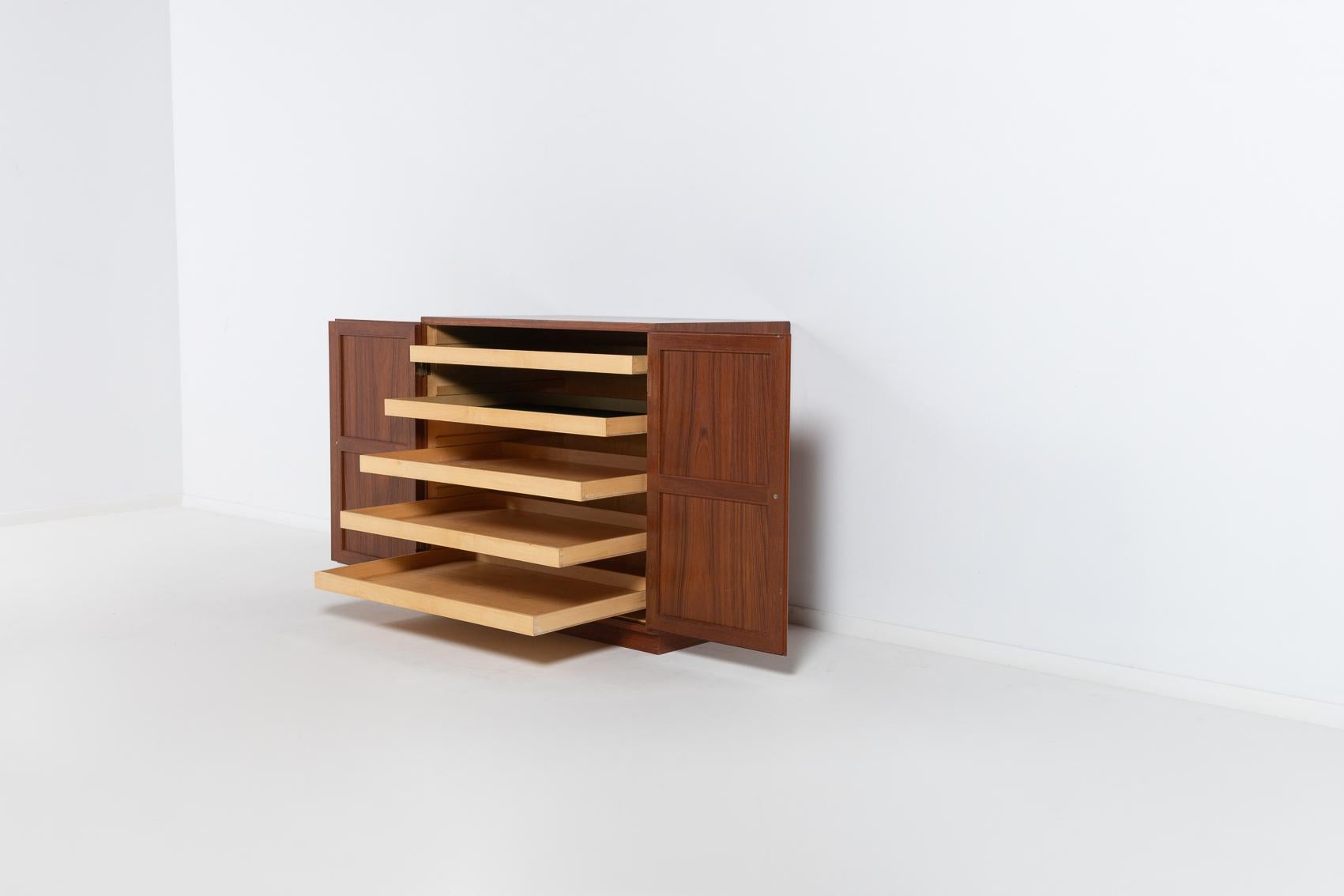 Rare set of 3 teak cabinets by Tove & Edvard Kindt-Larsen for Thorald Madsens For Sale 1
