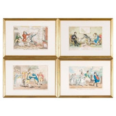 Rare  Ensemble de 4 estampes anglaises anciennes publiées par SW Fores