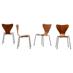 Rare Set of 4 Butterly Chairs by Herbert Hirche for Jofa Stalmöbler, 50s Denmark
