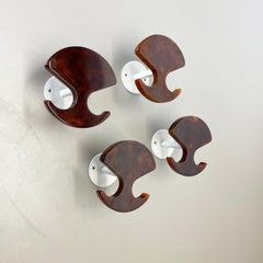 Rare Set of 4 Catalina Bakelite Wardrobe Hooks Made in East Germany GDR, 1970s