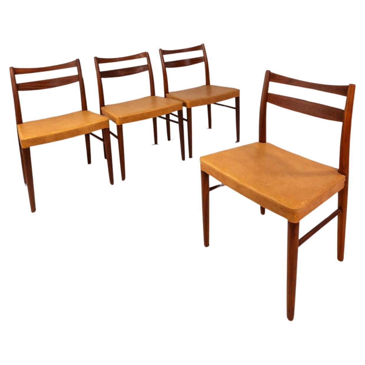 Rare Set of 4 Chairs in Teak by Yngve Ekström for Gemla Diö, Sweden, c. 1950s