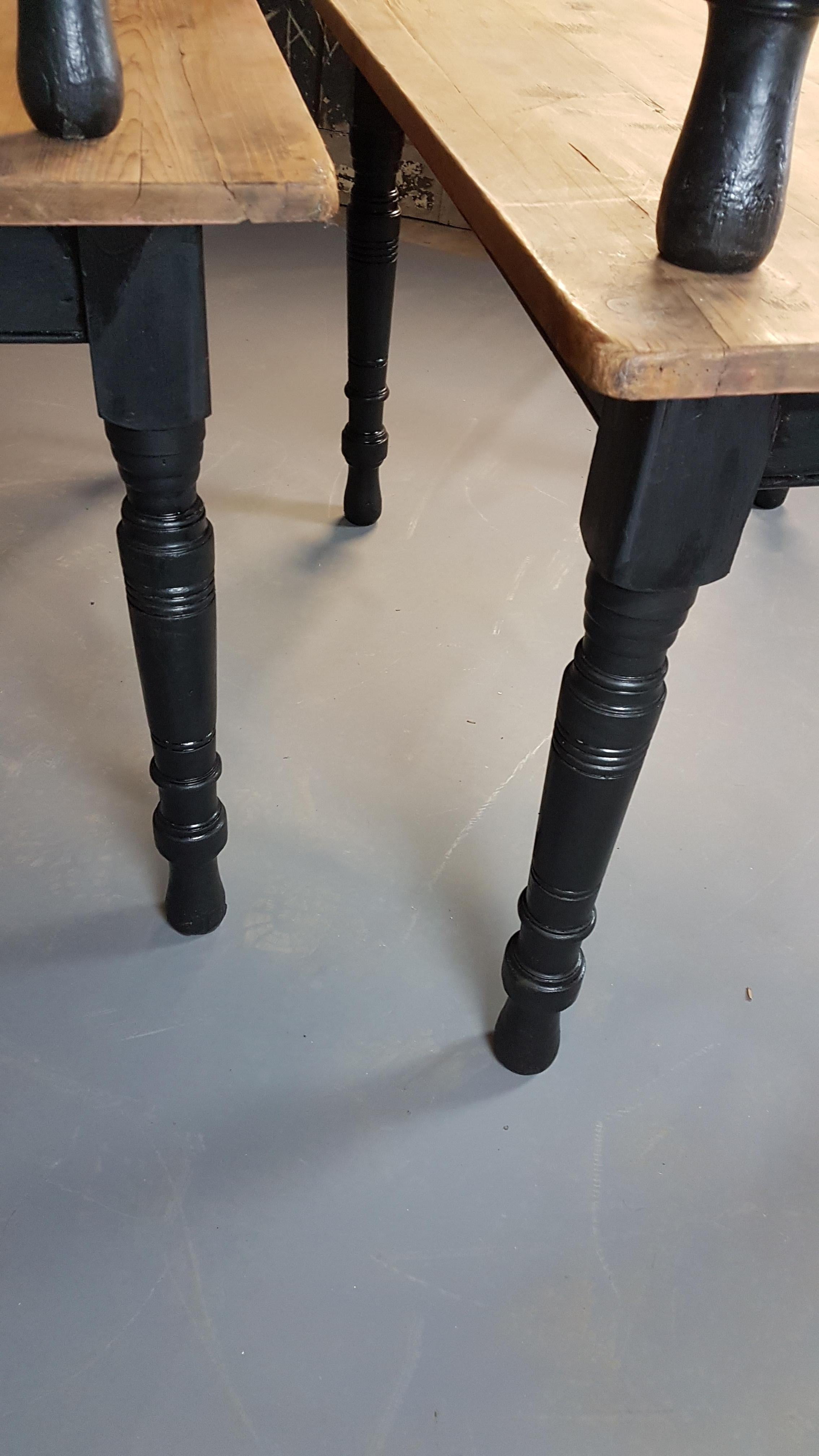 Rare Set of 4 Early 20th Century Painted Pine Tables 2