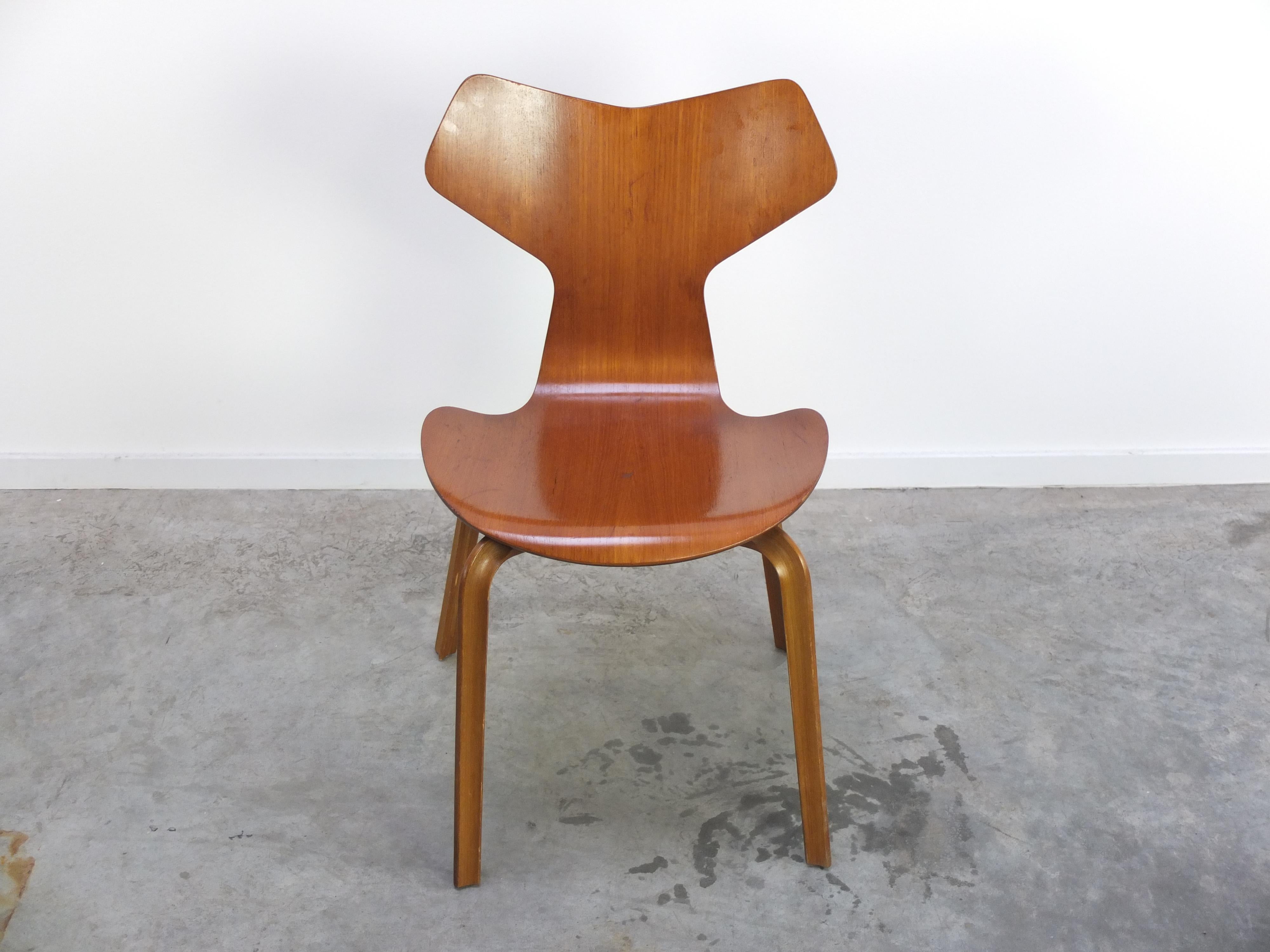 20th Century Rare Set of 4 'Grand Prix' Dining Chairs by Arne Jacobsen for Fritz Hansen, 1957