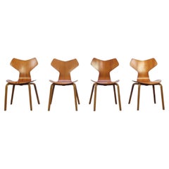 Rare Set of 4 'Grand Prix' Dining Chairs by Arne Jacobsen for Fritz Hansen, 1957
