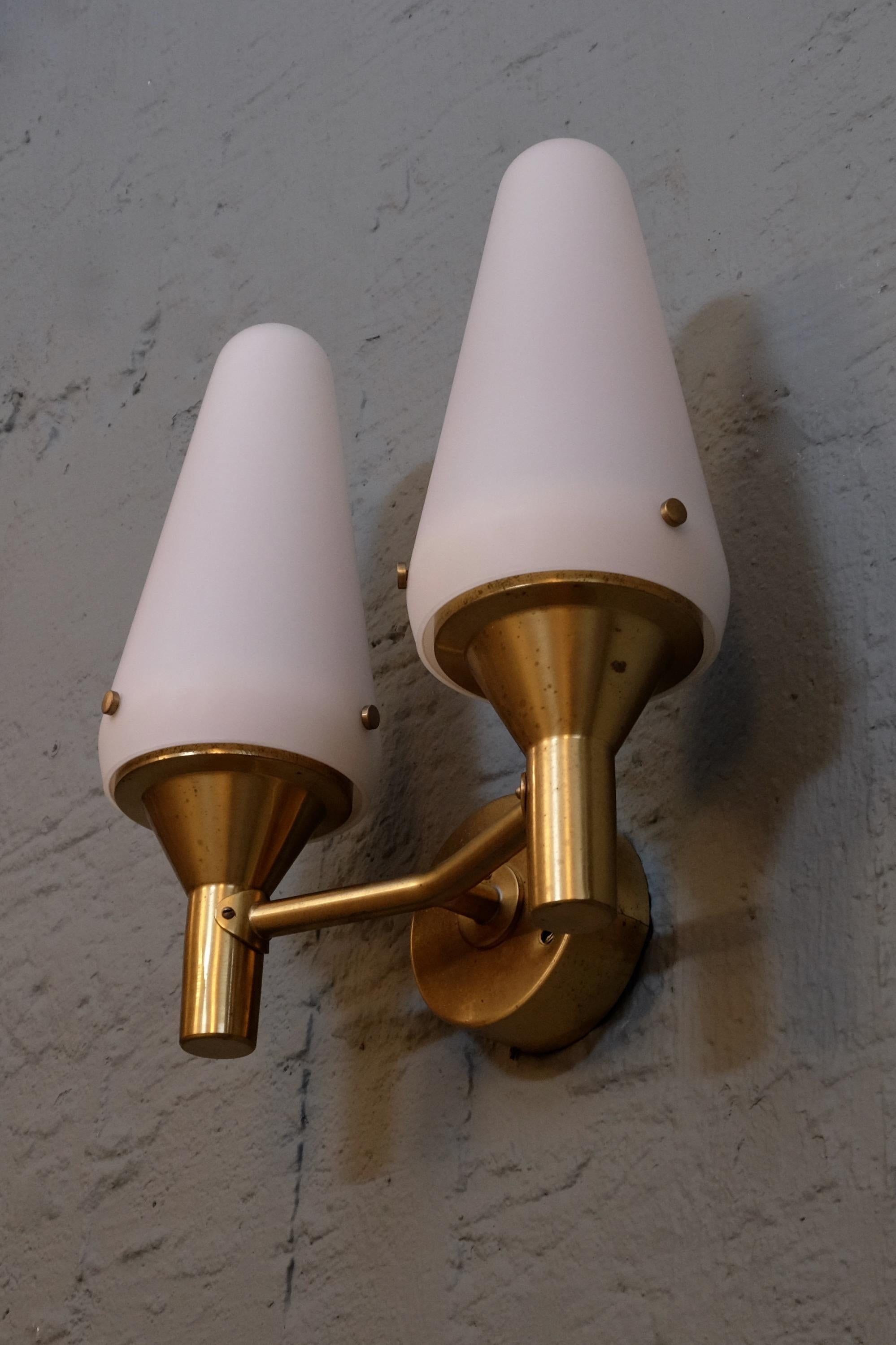 Swedish Rare Set of 4 Hans-Agne Jakobsson Wall Lamps, 1950s For Sale