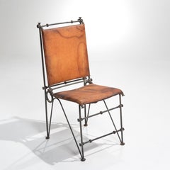 Seltener Satz von 8 Ilana Goor-Stühlen aus Leder und Stahl