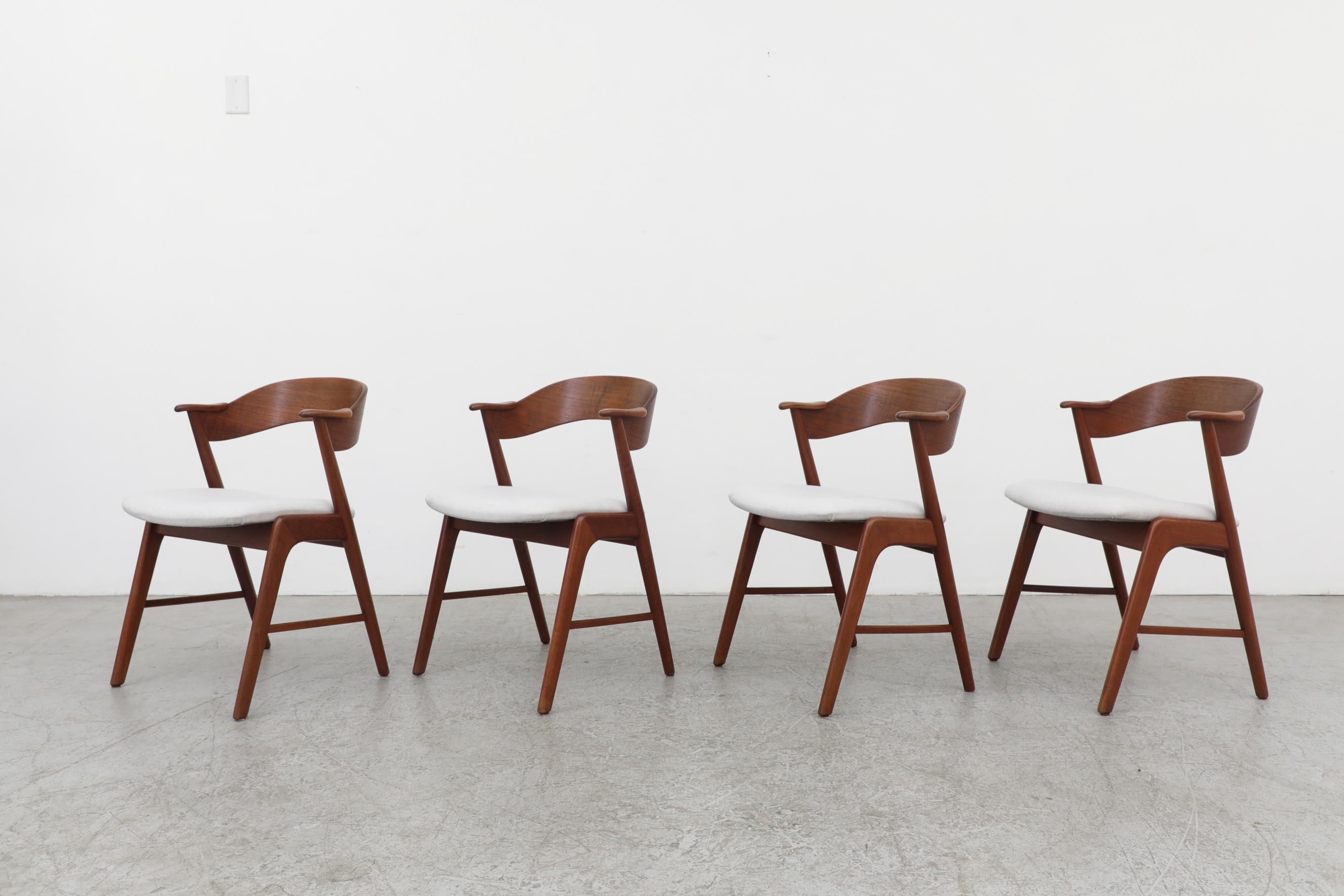 Mid-Century Modern Rare Set of 4 Model 32 Kai Kristiansen Chairs for Korup Stolefabrik, 1960s