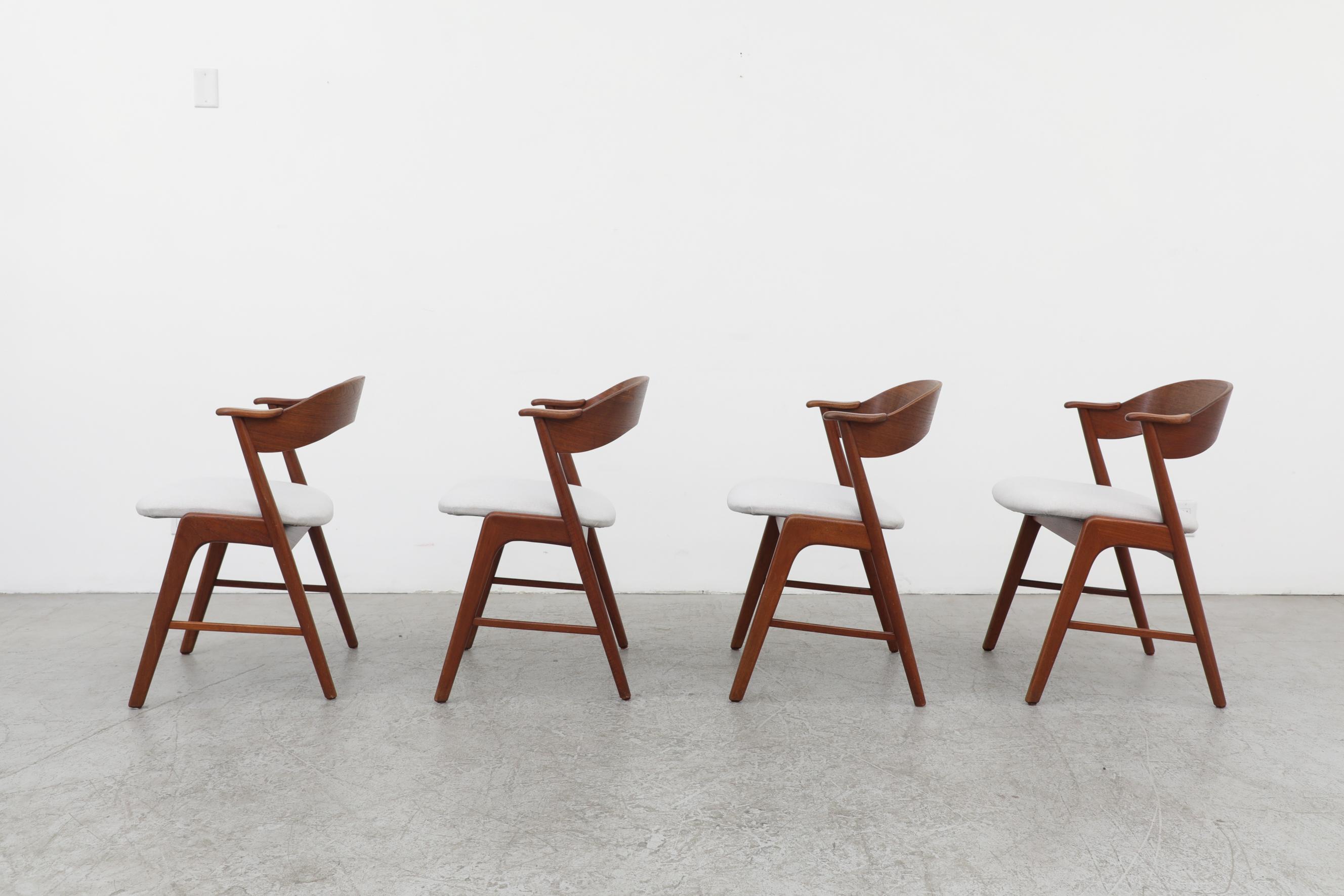 Danish Rare Set of 4 Model 32 Kai Kristiansen Chairs for Korup Stolefabrik, 1960s