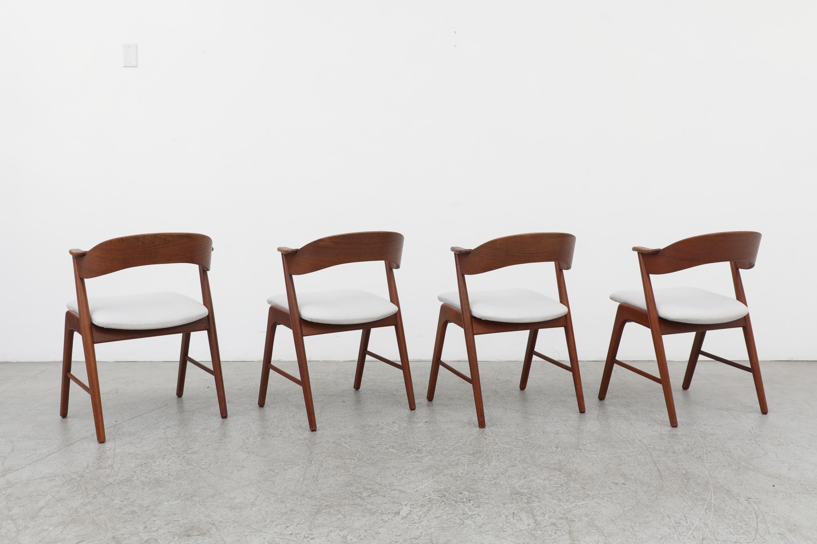 Rare Set of 4 Model 32 Kai Kristiansen Chairs for Korup Stolefabrik, 1960s In Good Condition In Los Angeles, CA