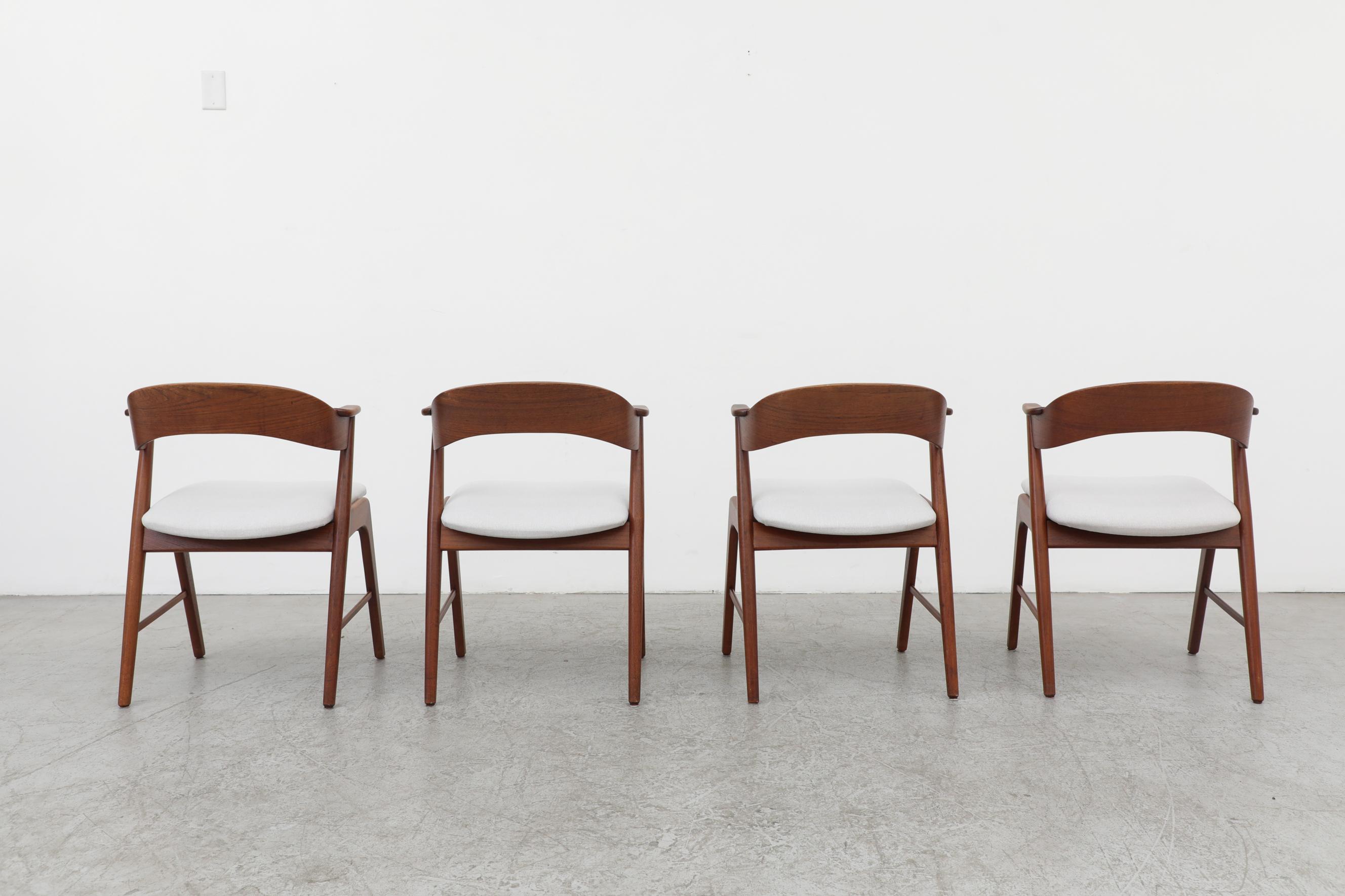 Mid-20th Century Rare Set of 4 Model 32 Kai Kristiansen Chairs for Korup Stolefabrik, 1960s