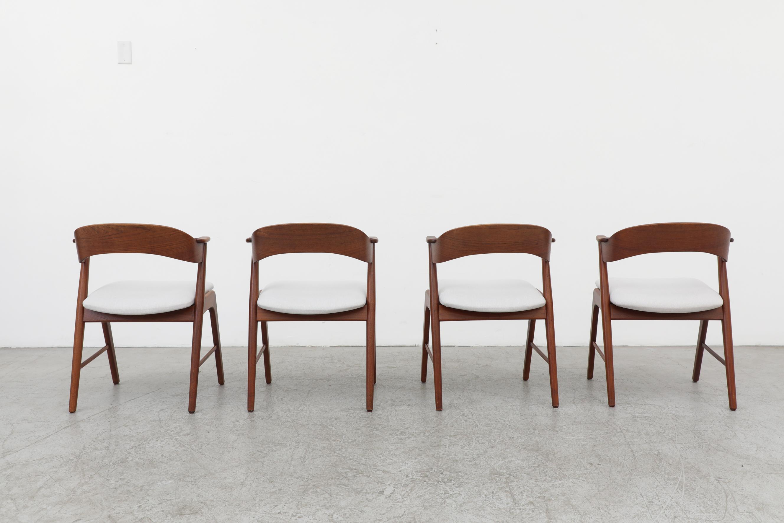 Mid-20th Century Rare Set of 4 Model 32 Kai Kristiansen Chairs for Korup Stolefabrik, 1960s