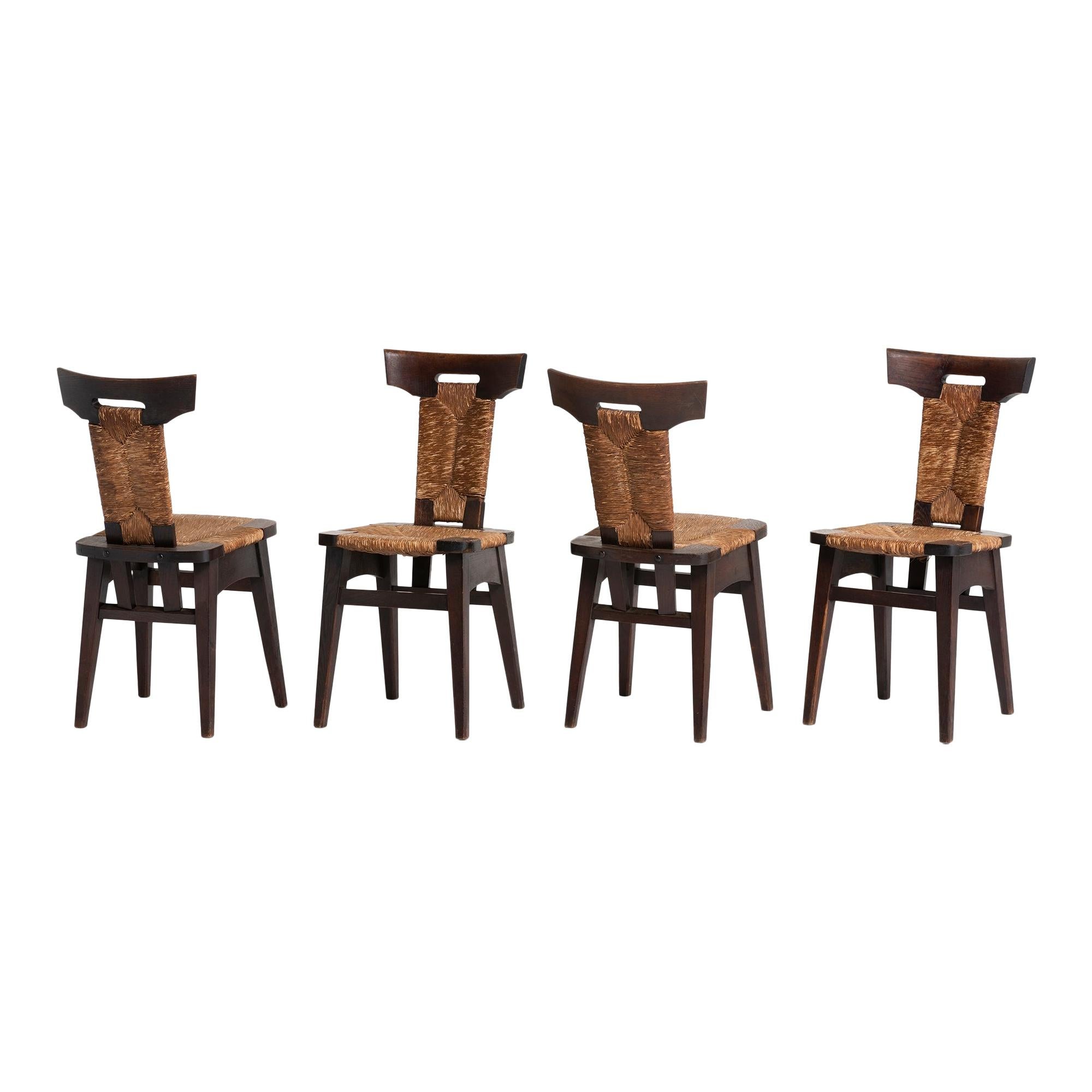 Rare Set of '4' Rush Chairs