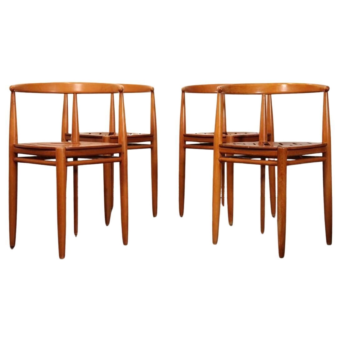 Rare set of 4 Scandinavian Dining Chairs / Gemla Sweden "Lilla Carmen" c.1960s For Sale