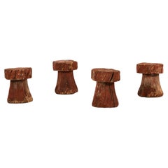 Raro juego de 4 taburetes, hacia 1890