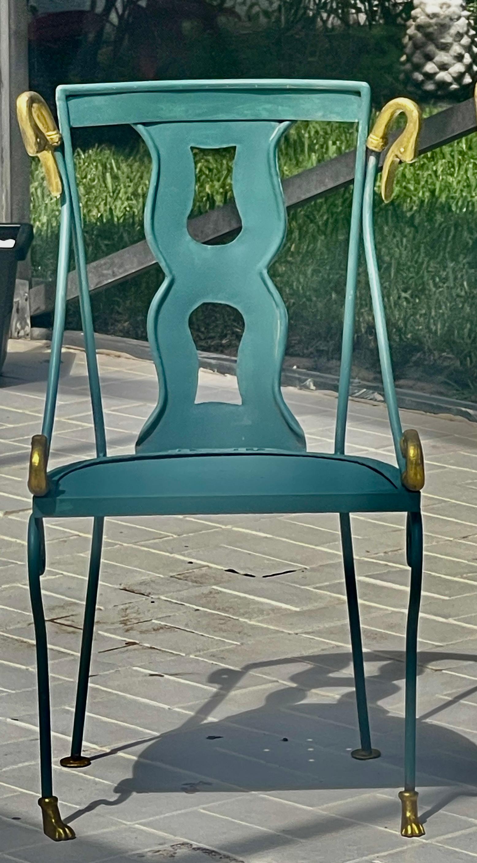 Rare Set of  4 Swan Gondole Chairs & Table, Maison Jansen Early 20Th. C For Sale 4