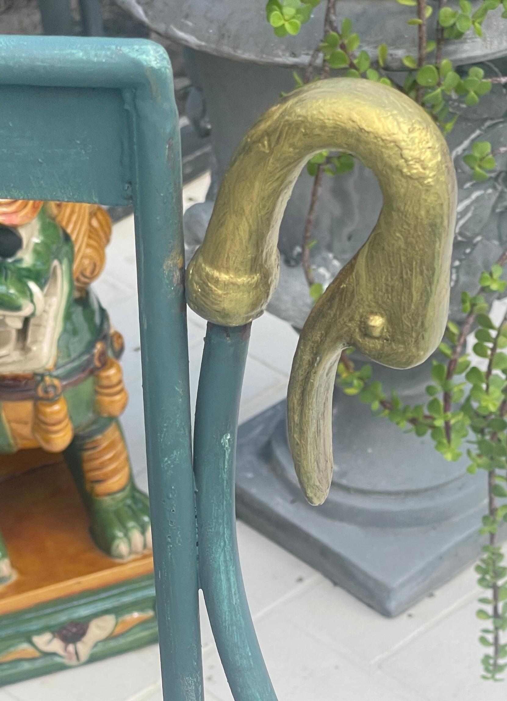 Rare Set of  4 Swan Gondole Chairs & Table, Maison Jansen Early 20Th. C For Sale 8