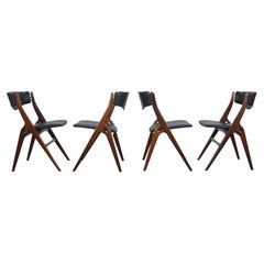 Rare Set of 4 Teak 'Aska' Dining Chairs by Louis Van Teeffelen for Wébé, 1960s