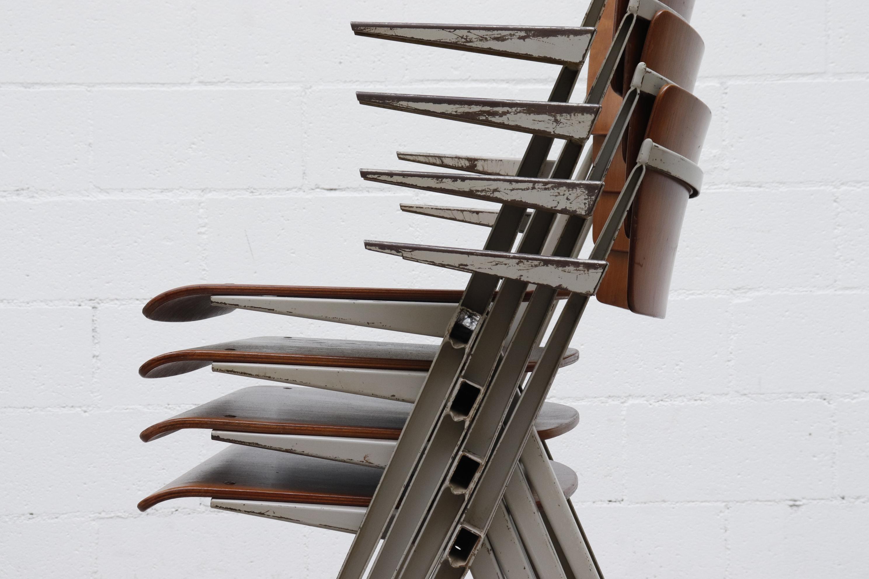Rare Set of 4 Wim Rietveld 'Pyramid' Armchairs 2