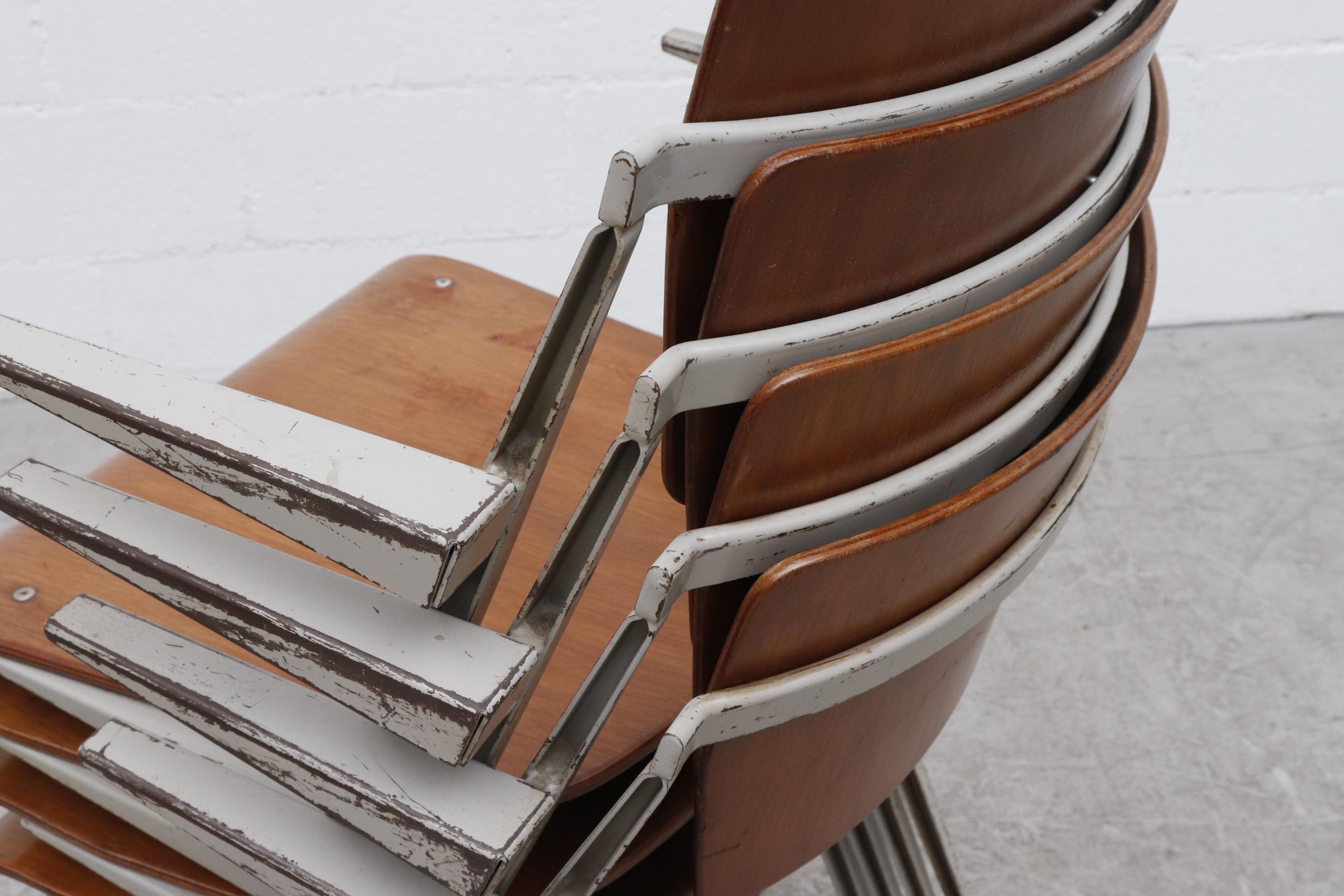 Rare Set of 4 Wim Rietveld 'Pyramid' Armchairs 3