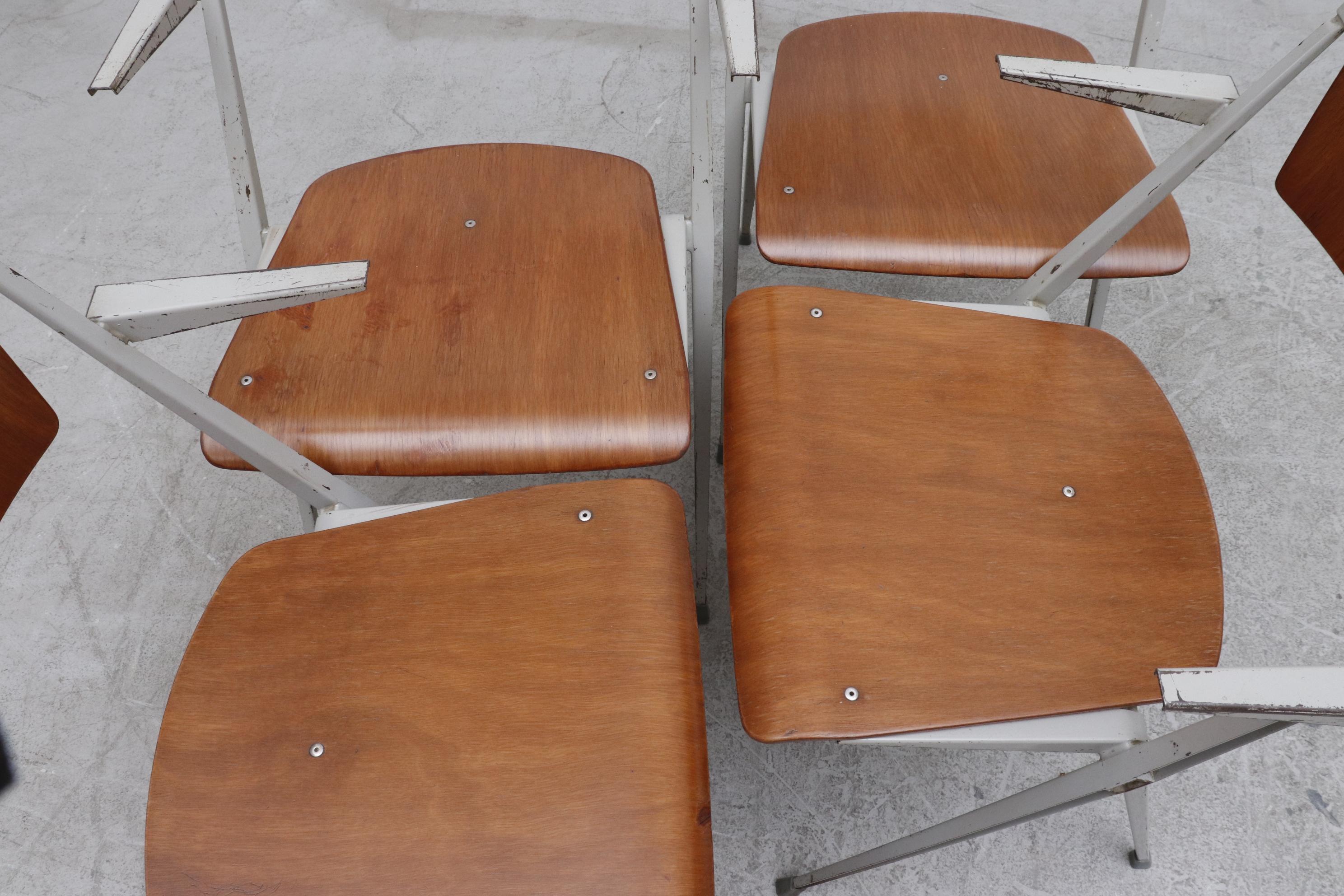 Rare Set of 4 Wim Rietveld 'Pyramid' Armchairs 7
