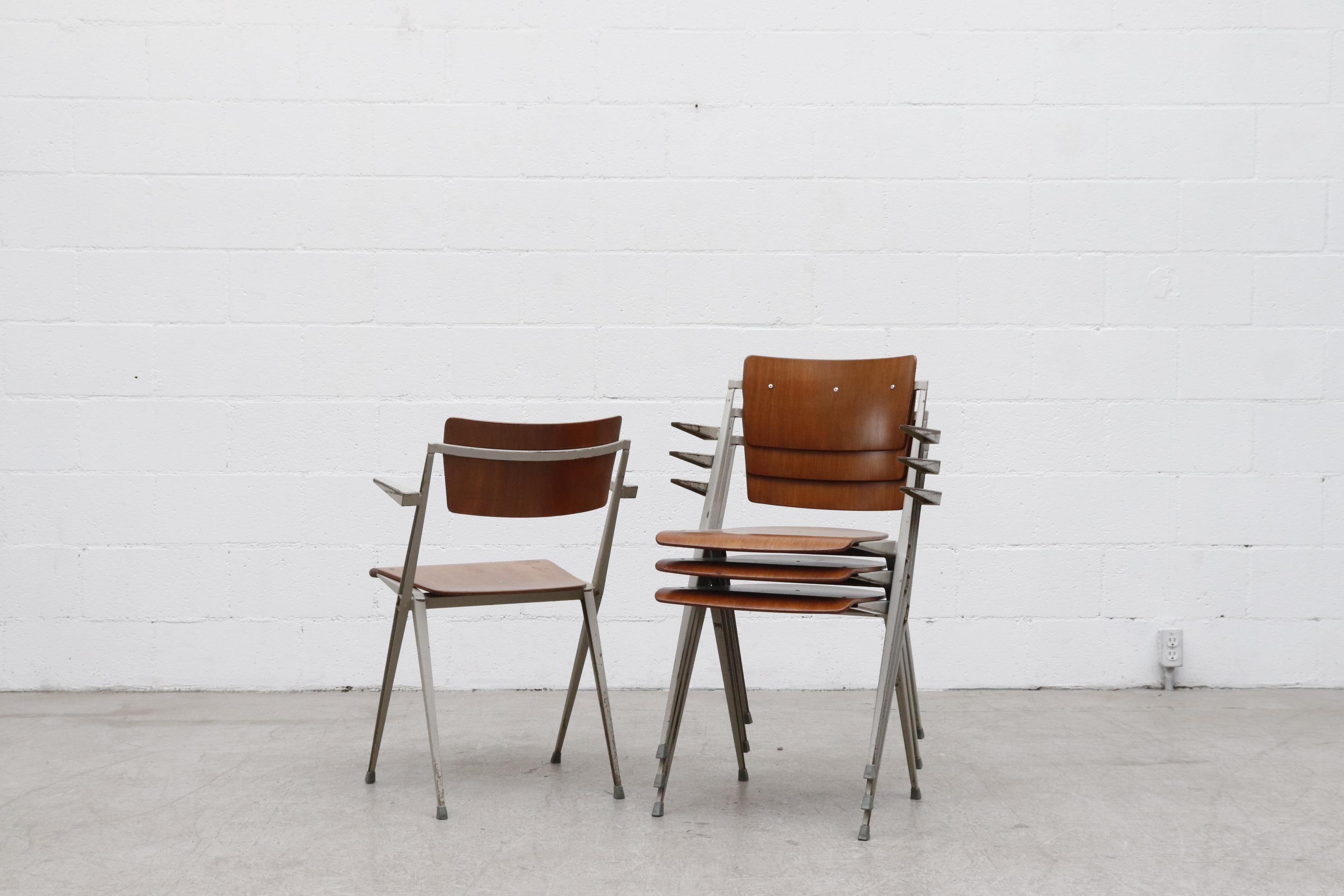 Rare Set of 4 Wim Rietveld 'Pyramid' Armchairs In Good Condition In Los Angeles, CA