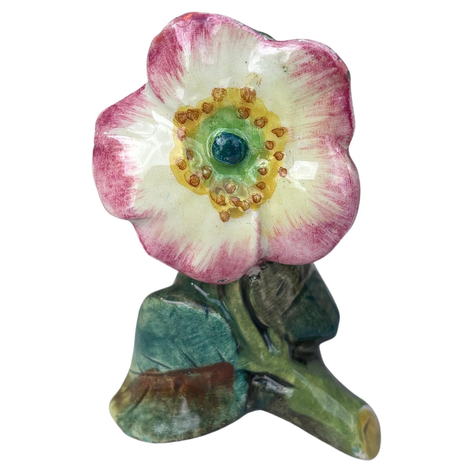 Rare Set of 5 Small 19th Century Majolica Flowers Vases Delphin Massier In Good Condition For Sale In Austin, TX