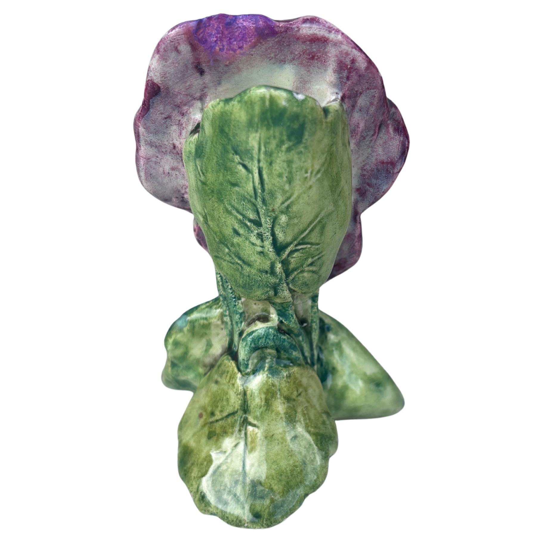 Ceramic Rare Set of 5 Small 19th Century Majolica Flowers Vases Delphin Massier For Sale