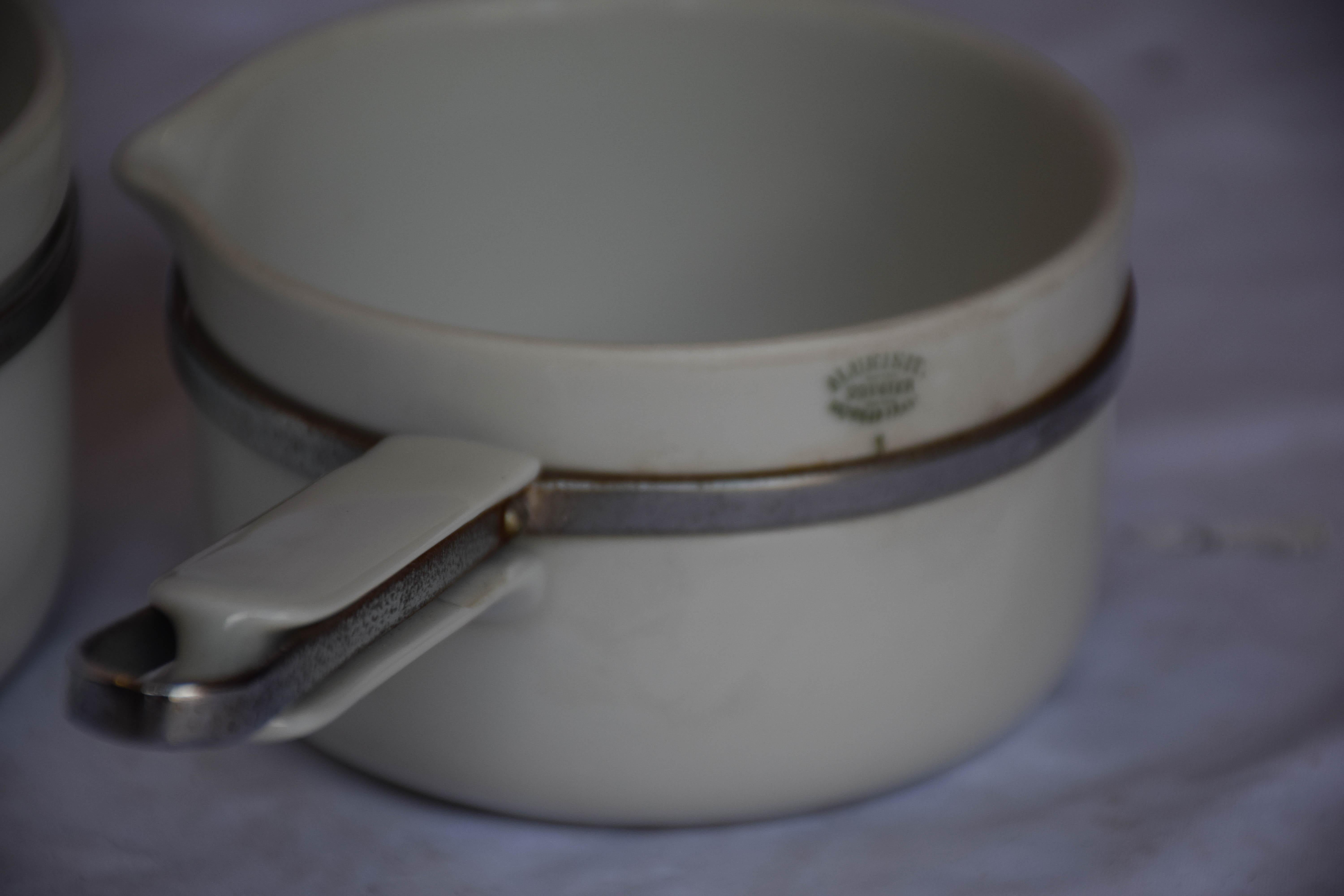 Rare ensemble de 5 pots Frugier Limoges France estampillés Aluminite 2