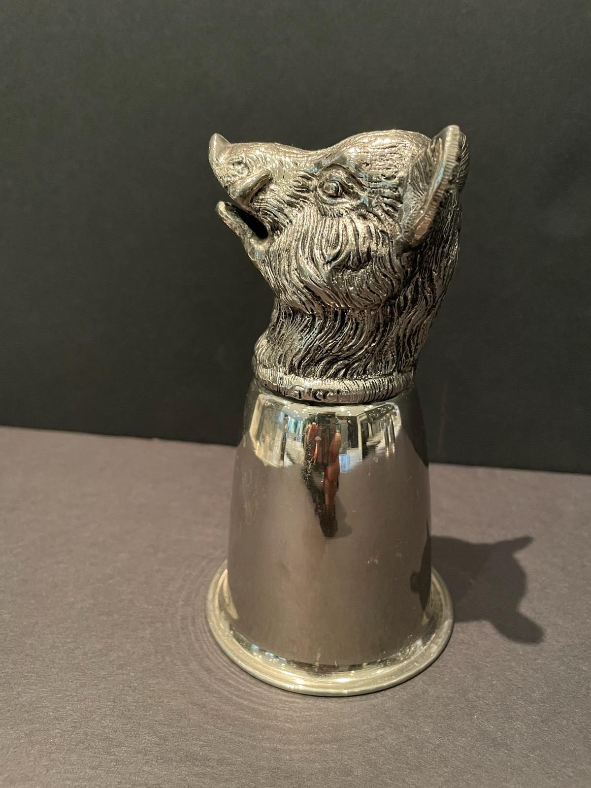 Italian Rare Set of 5 Whimsical Gucci Animal Motif Stirrup Cups