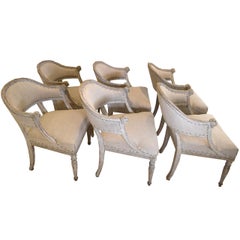 Swedish Barrel Back Chairs with Lion’s Heads, 19th Century