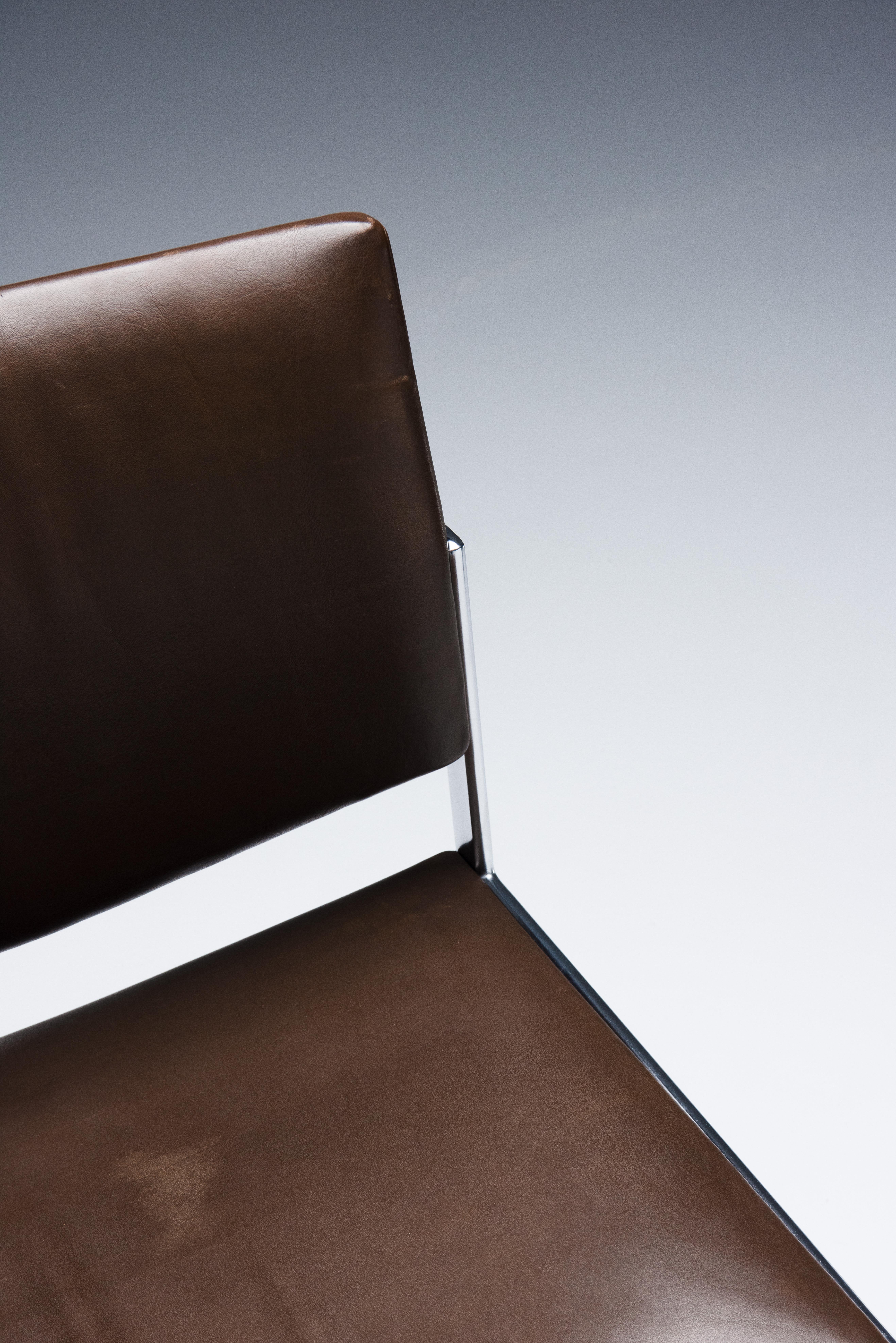 Stainless Steel Rare set of 6 chairs - MODEL JK 770 - Jørgen Kastholm