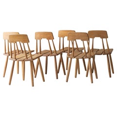 Rare set of 6 dining chairs by Carl-Gustav Boulogner, Sweden 1960s