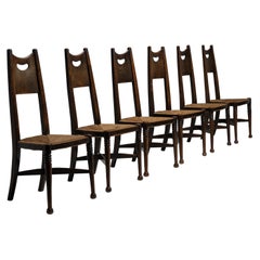 Rare ensemble de 6 chaises à manger par George Walton