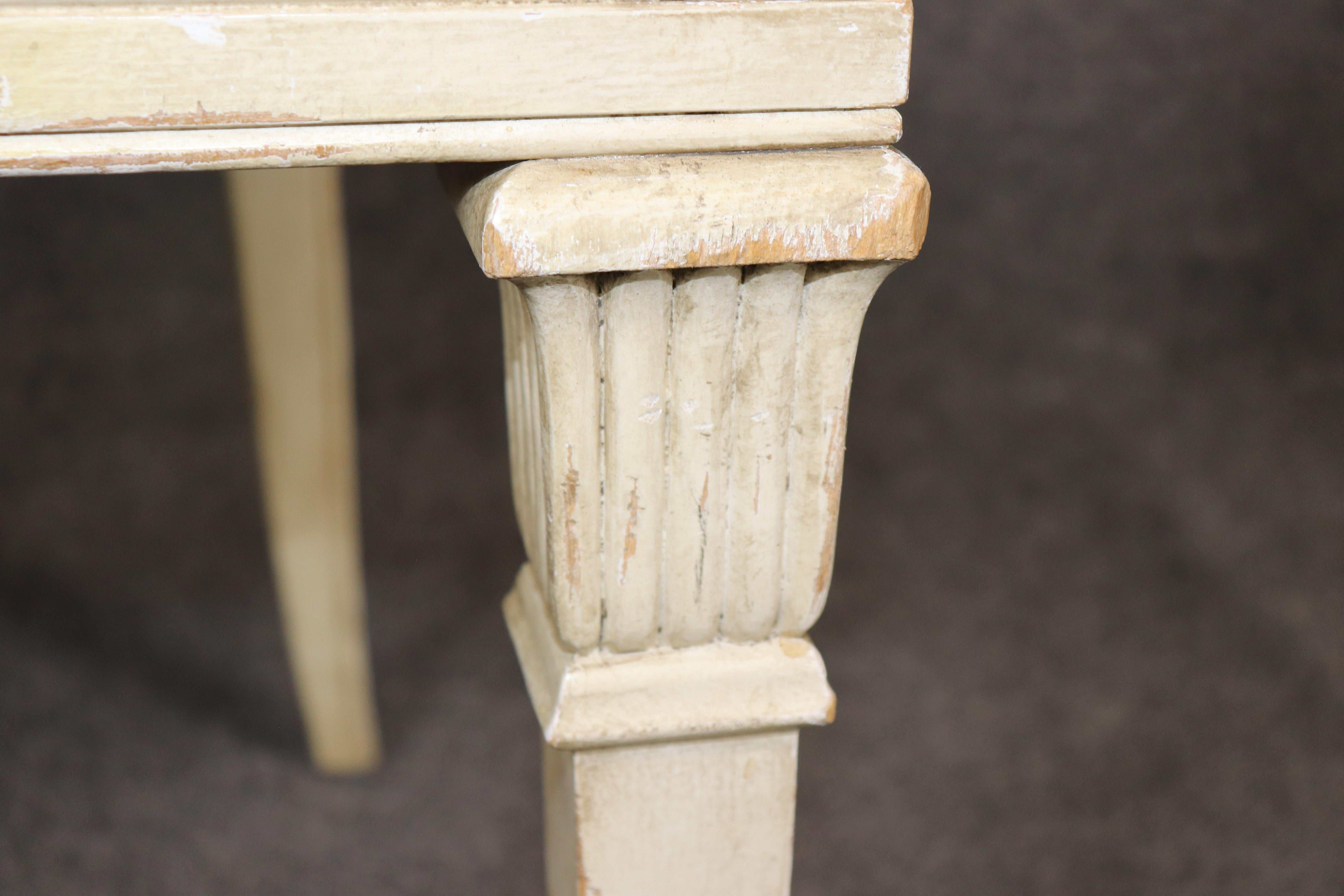 Rare set of 6 Directoire Dining Chairs with Elaborate Carved Backs For Sale 6
