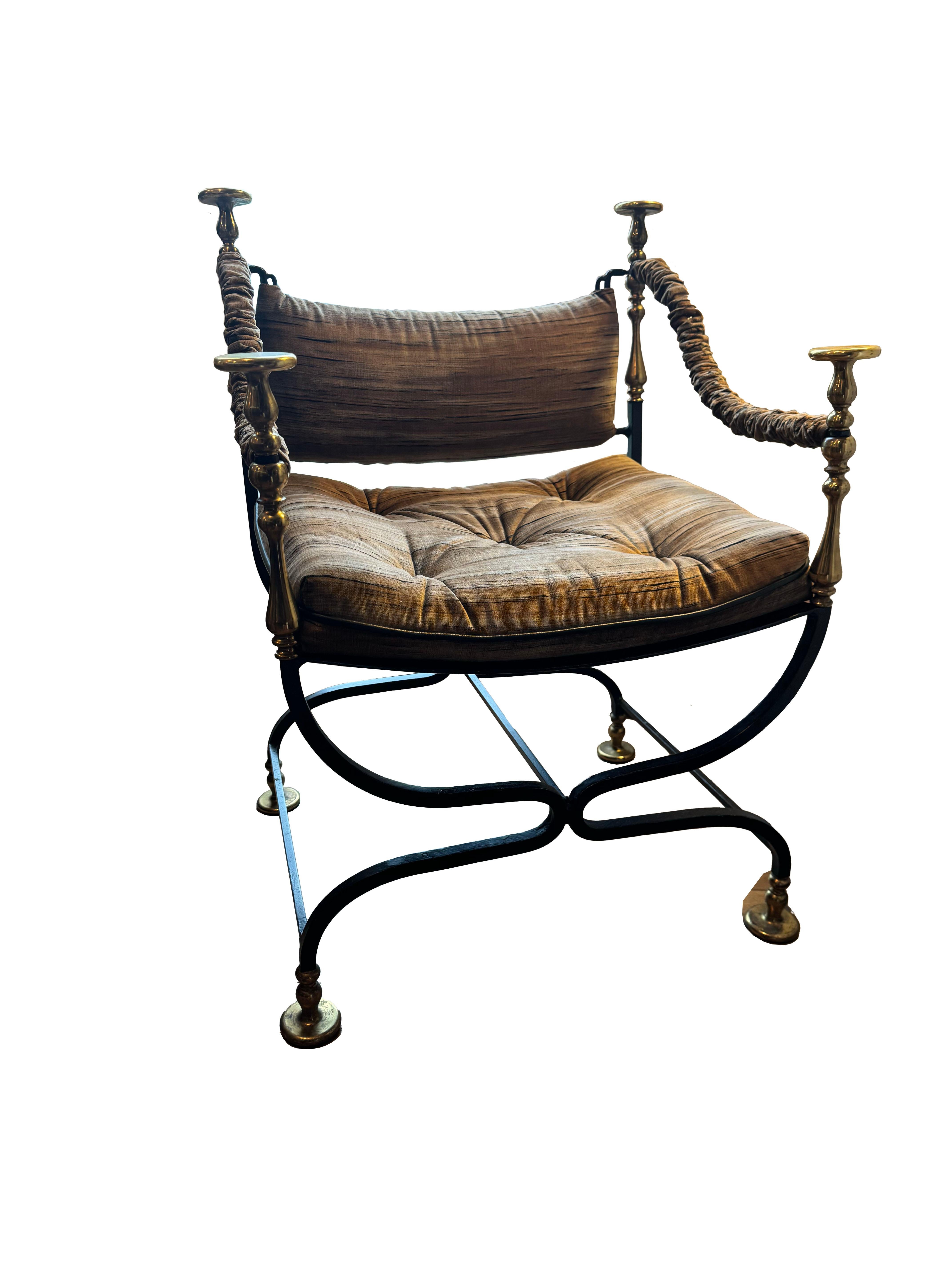 XX secolo Raro set di 6 sedie Maison Jansen Curule in vendita