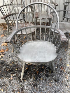 Rare Set of 6 Metal Windsor Chairs