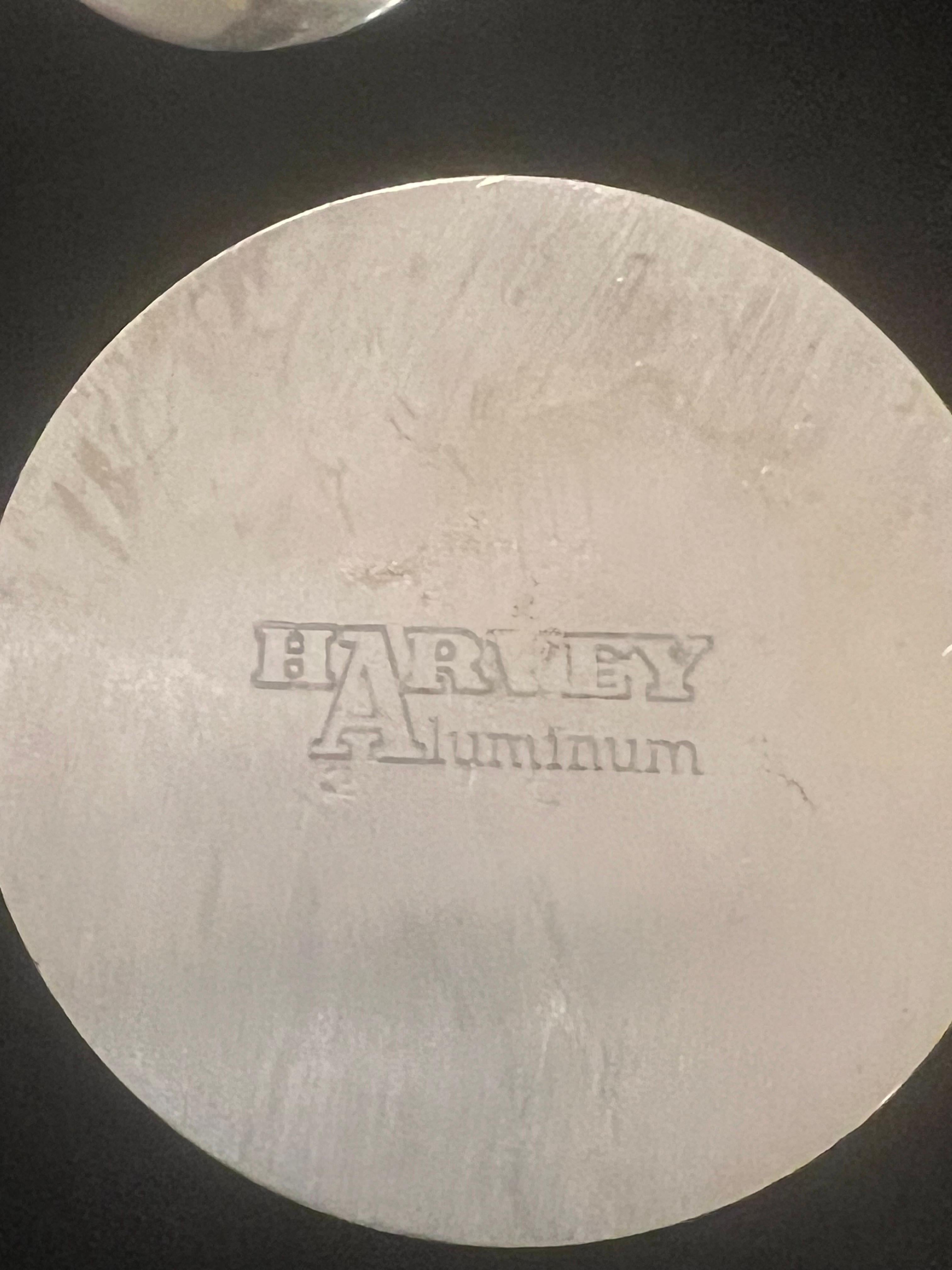 Rare Set of 6 Polished Aluminum Dessert Cups by Harvey Aluminum Machine Age In Excellent Condition In San Diego, CA