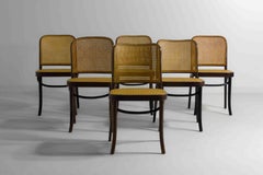 Rare set of 6 Prague / 811 chairs by Josef Hoffman for Thonet, 1960s