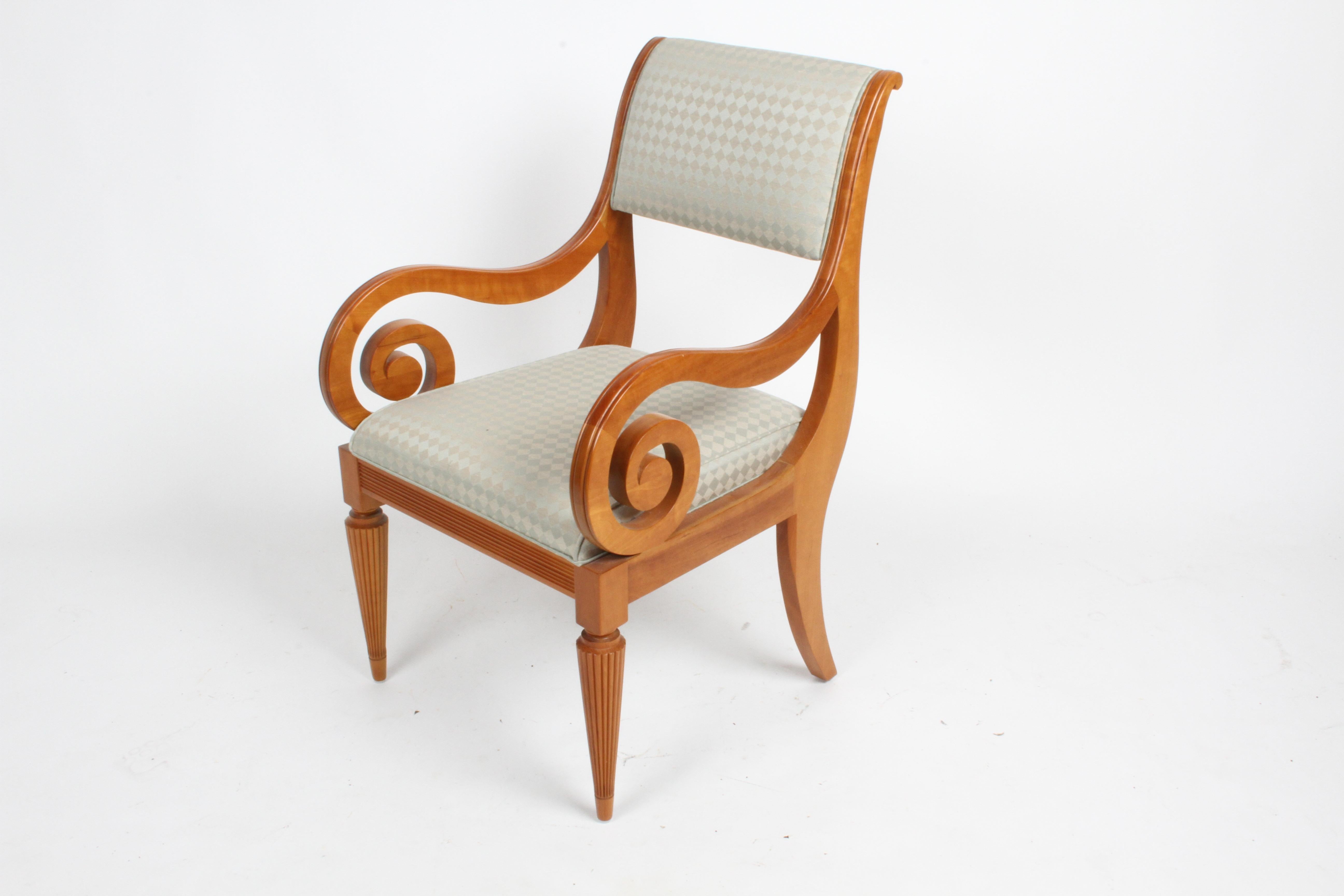 Fin du 20e siècle Rare ensemble de 6 pièces Robert A.M. Chaises de salle à manger Stern Bodleian en cerisier naturel pour HBF en vente