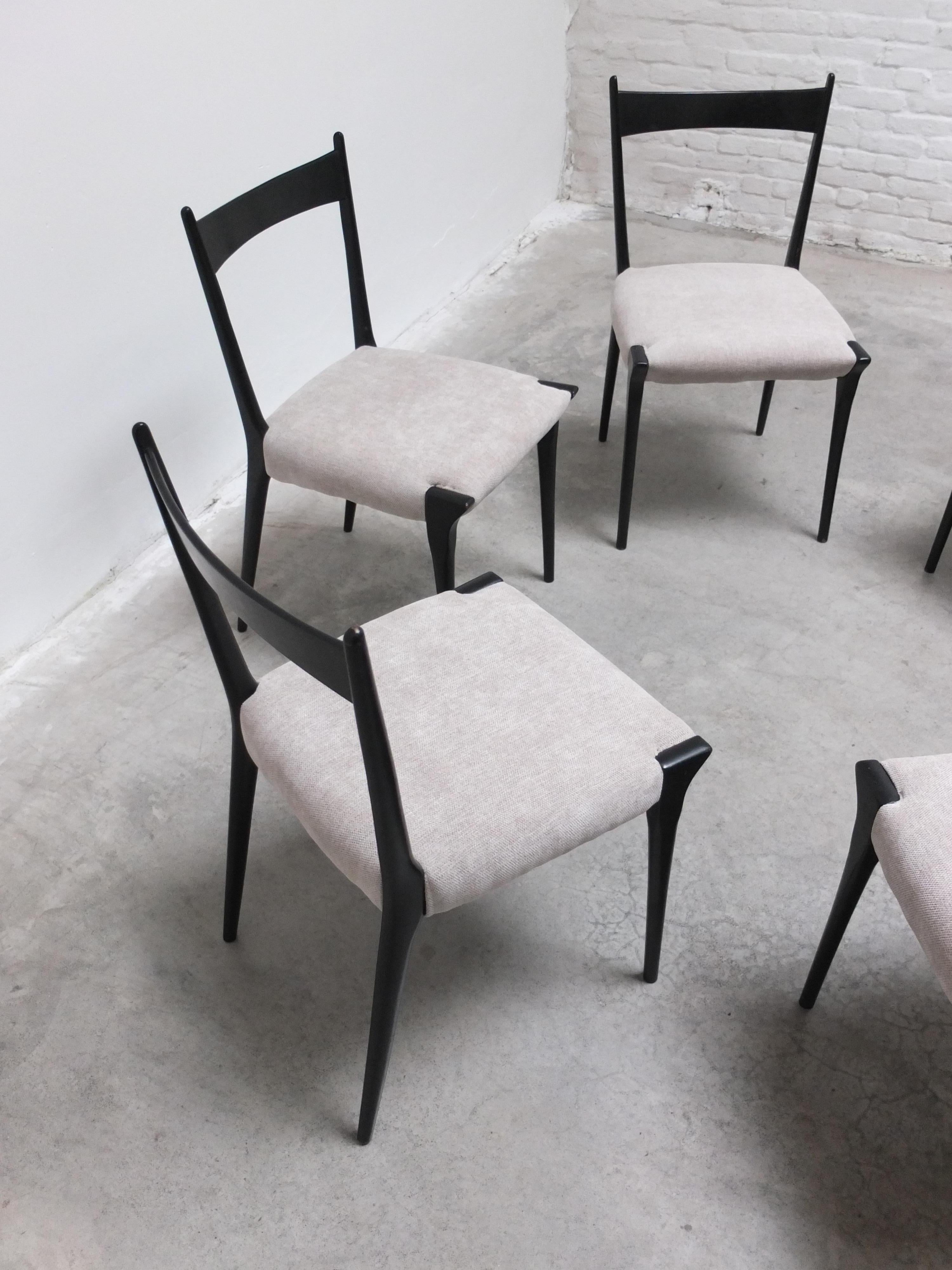 Raro set di 6 sedie da pranzo 'S11' di Alfred Hendrickx per Belform, anni '50 in vendita 8