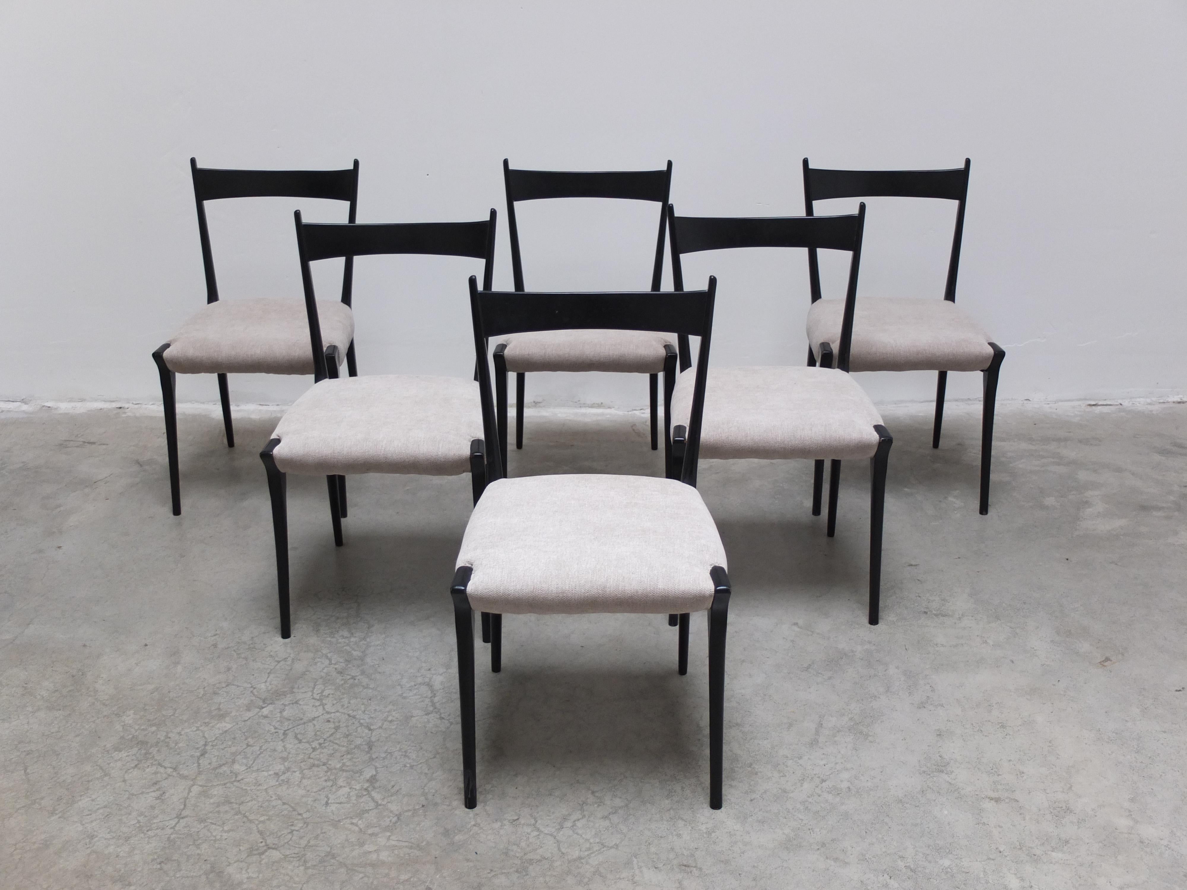 Belga Raro set di 6 sedie da pranzo 'S11' di Alfred Hendrickx per Belform, anni '50 in vendita