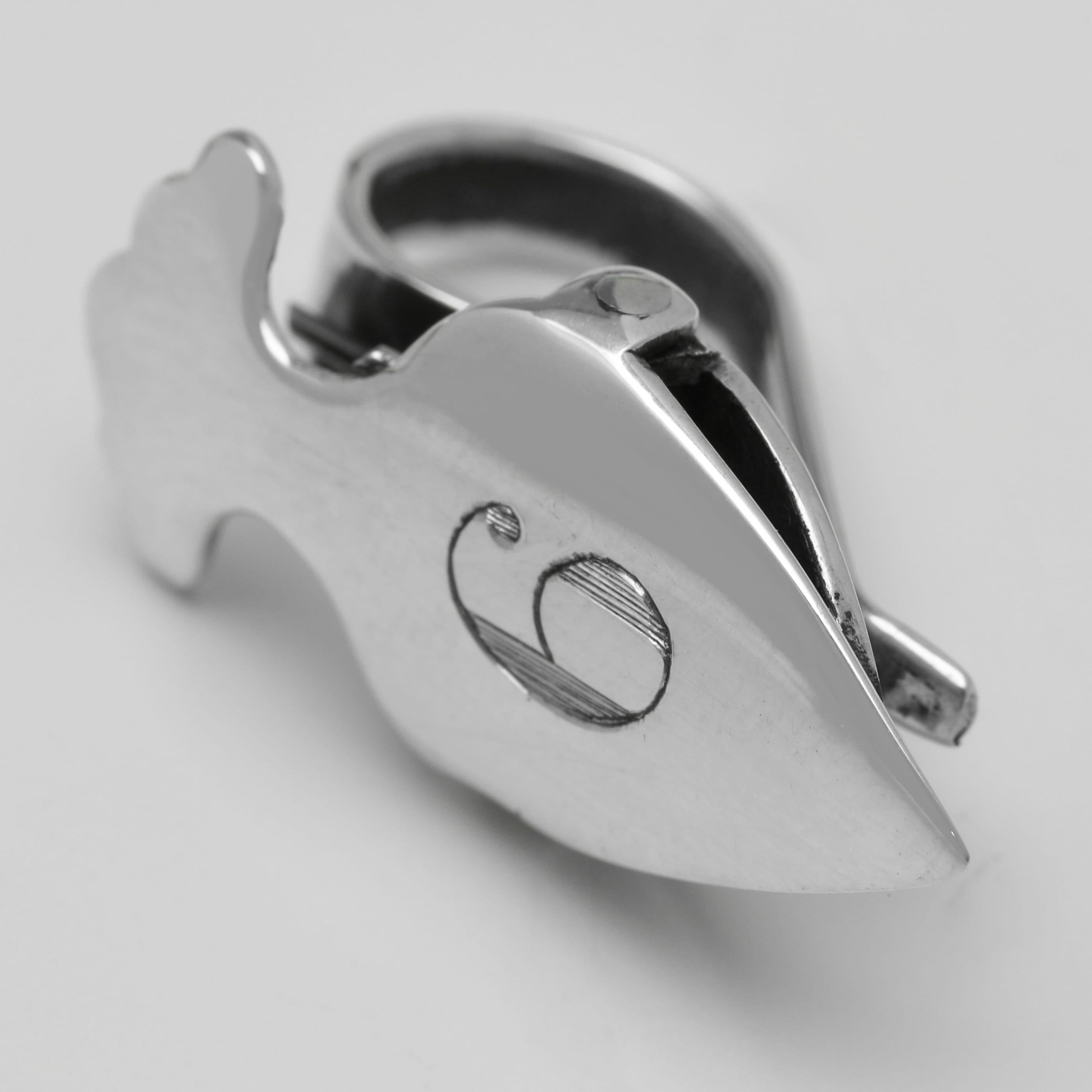 Inglese Raro set di 6 portatovaglioli in argento sterling e fermatovaglioli coordinati realizzati nel 1925 in vendita