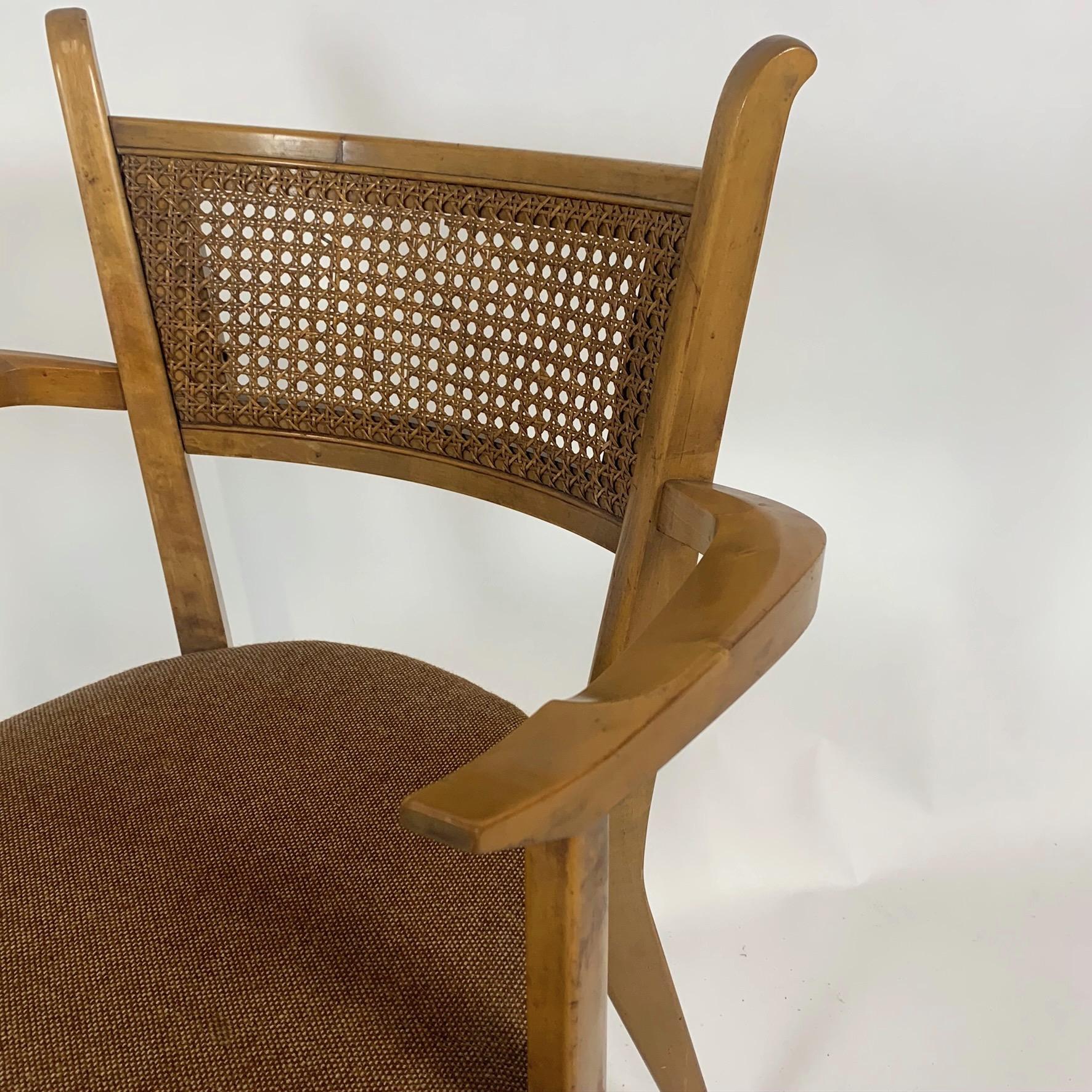 Rare Set of 6 Swedish Modern Cane Back Sculptural Dining Chairs by Edmond Spence 5