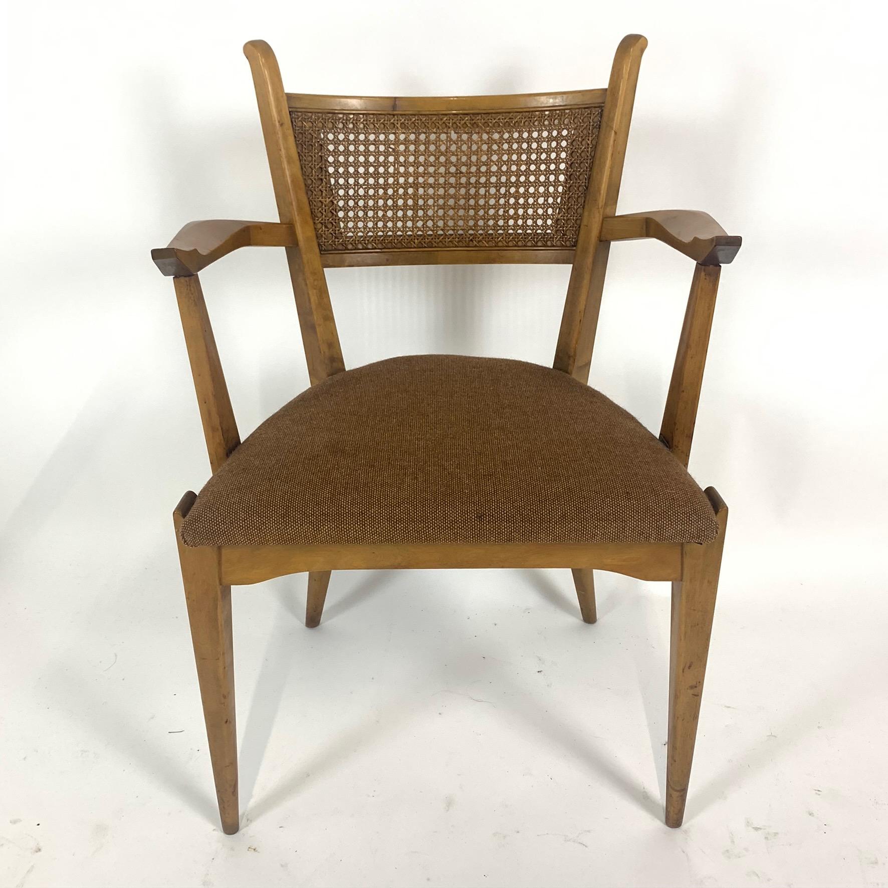 Rare Set of 6 Swedish Modern Cane Back Sculptural Dining Chairs by Edmond Spence 7