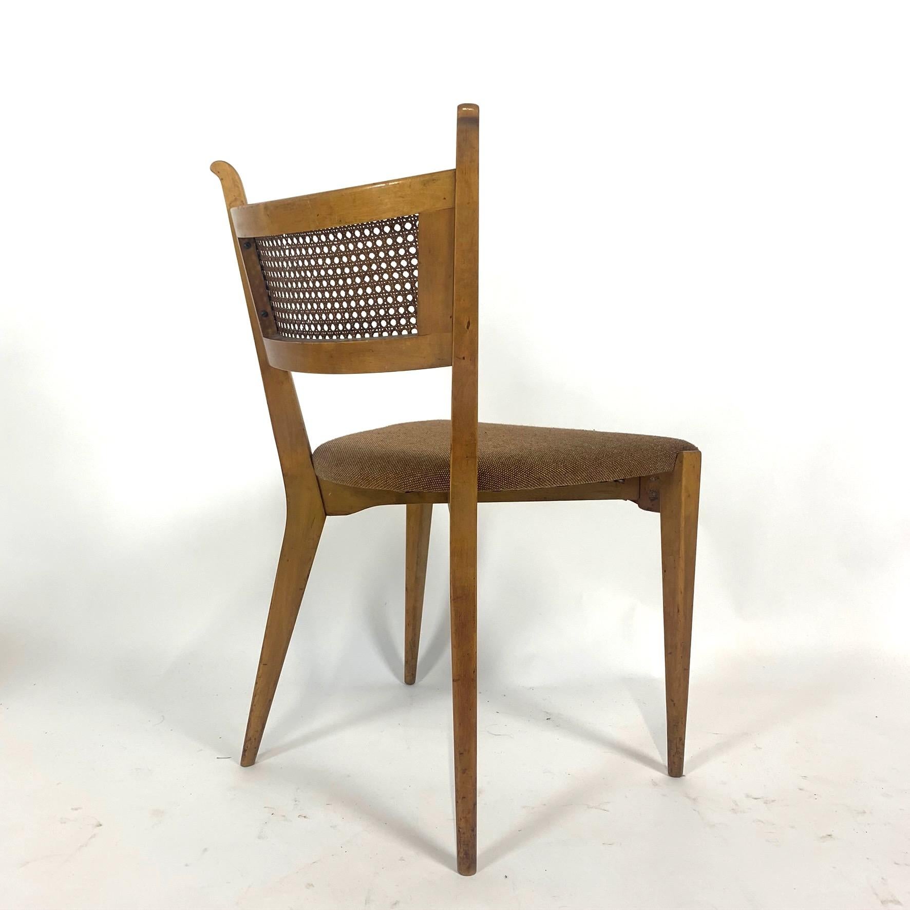 Rare Set of 6 Swedish Modern Cane Back Sculptural Dining Chairs by Edmond Spence 8